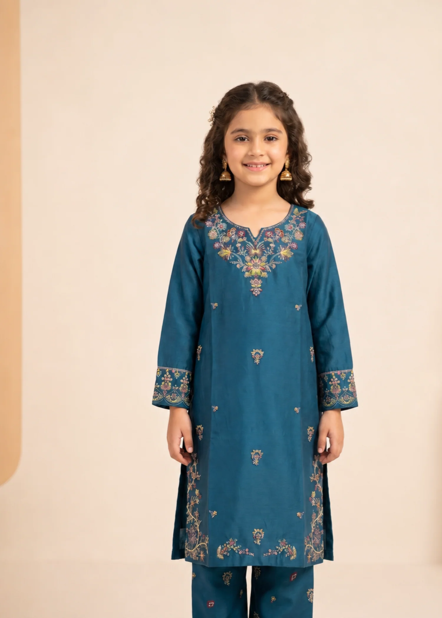 cotton Kurta Set in Sapphire blue