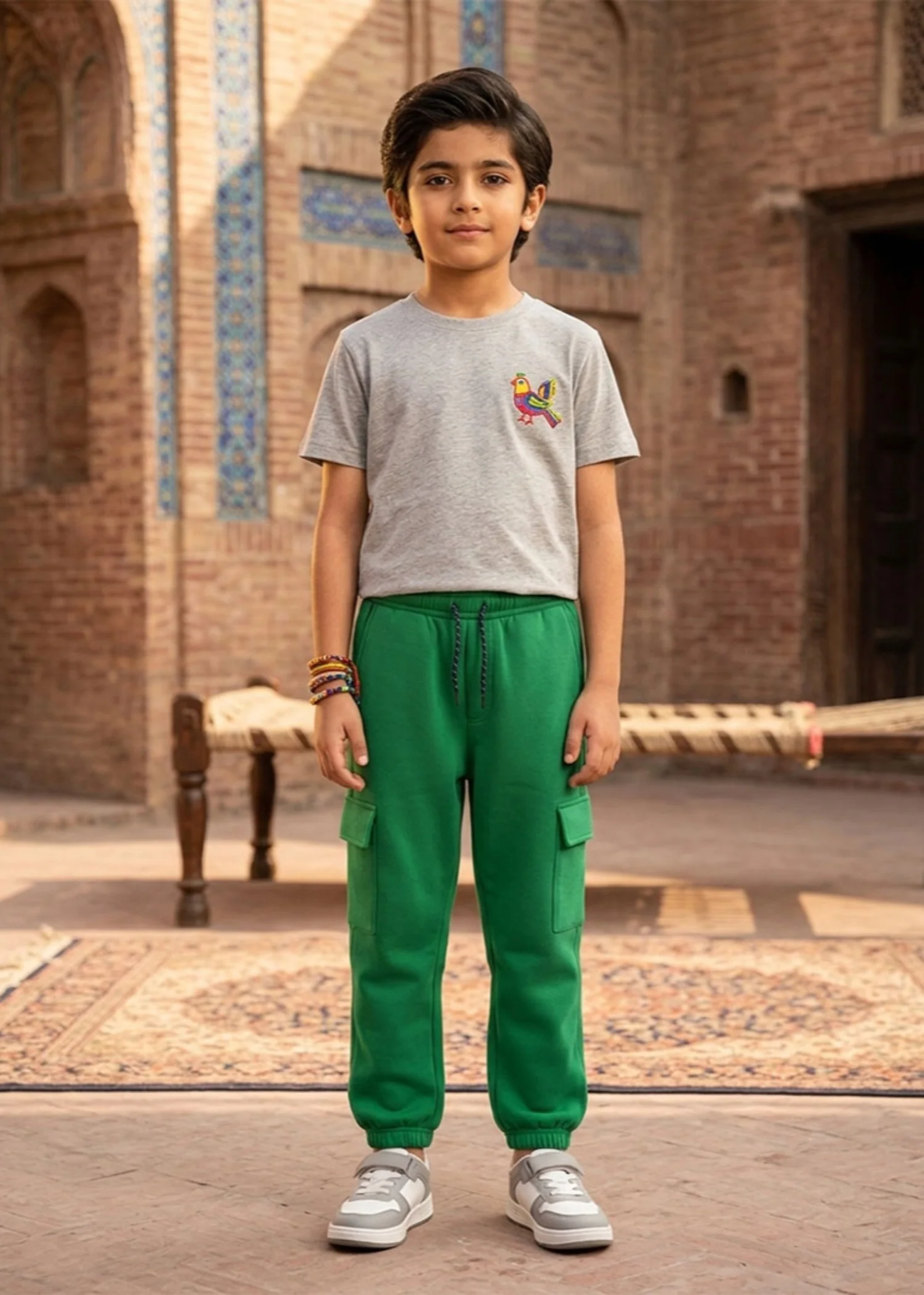 fleece Trousers in Dark green
