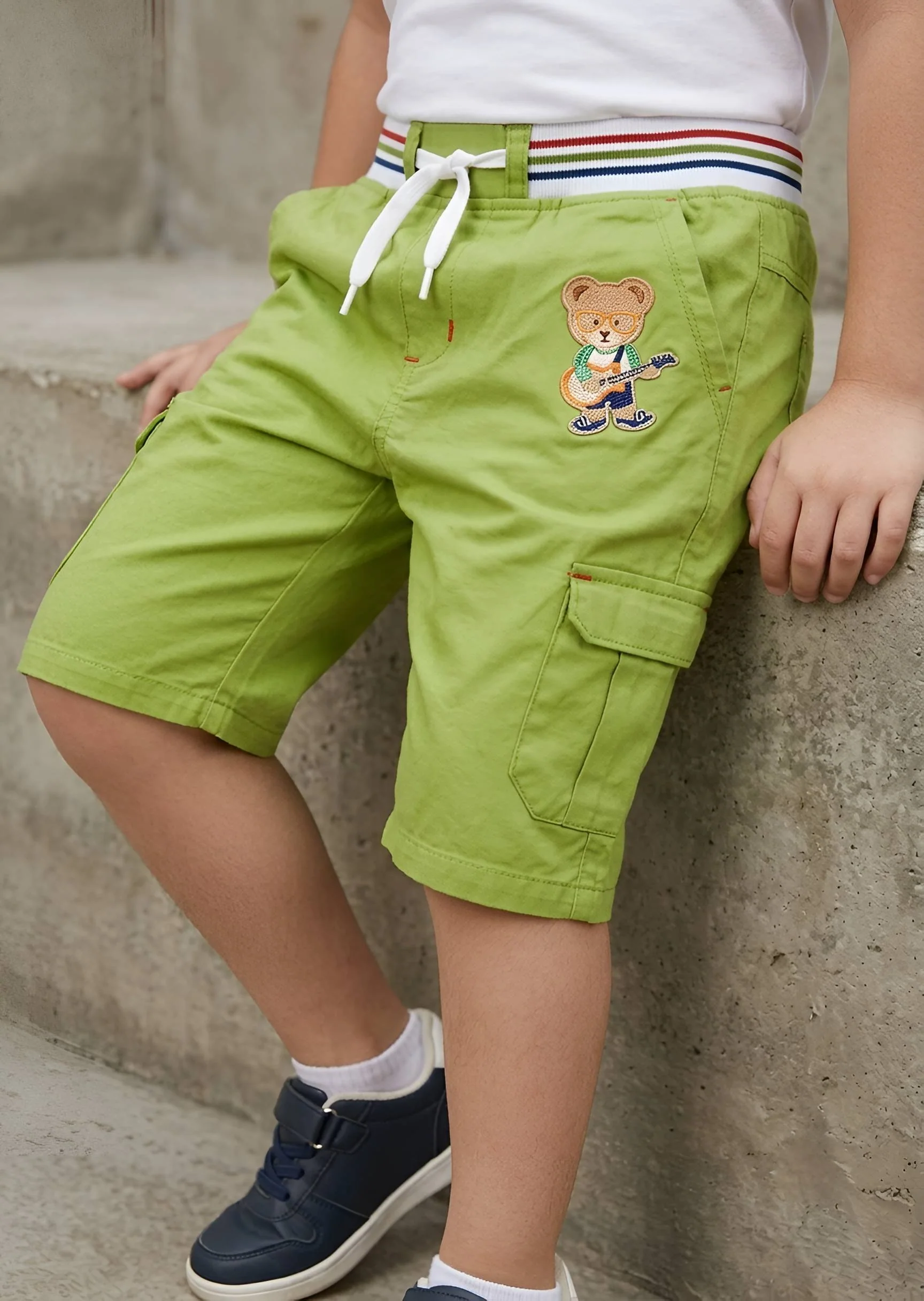 cotton Shorts in Lime green