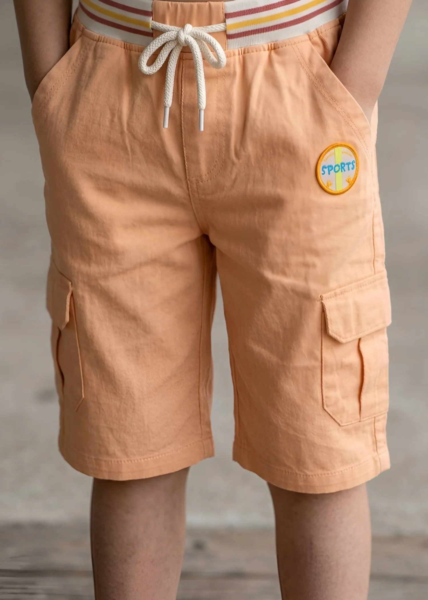 cotton Shorts in Carrot orange