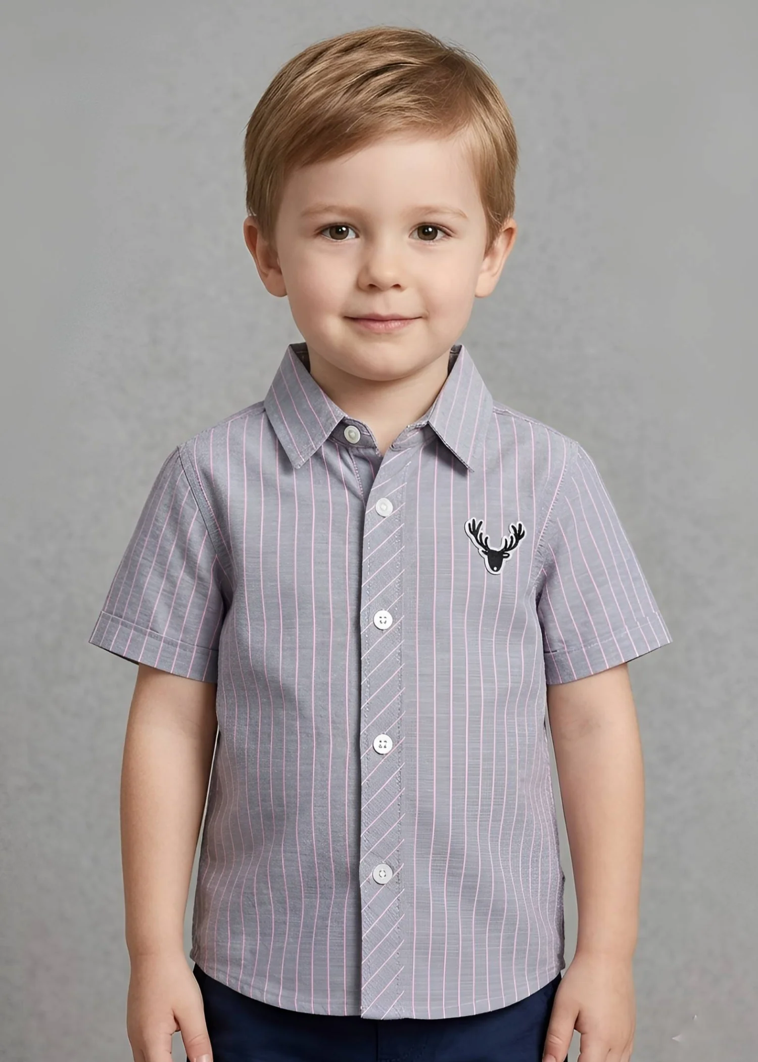 cotton Casual Shirt in Grey