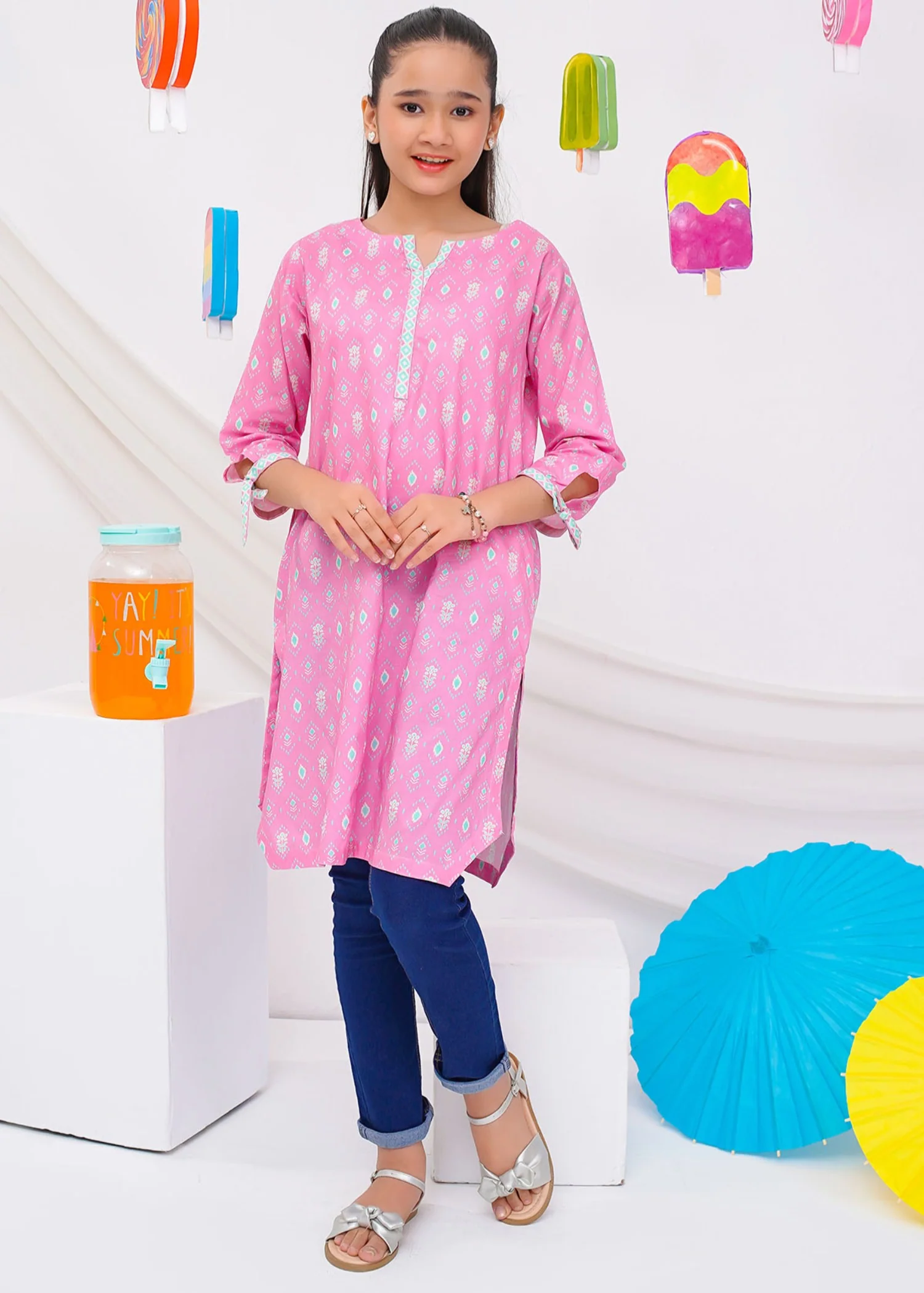 lawn cotton Kurti in Pink