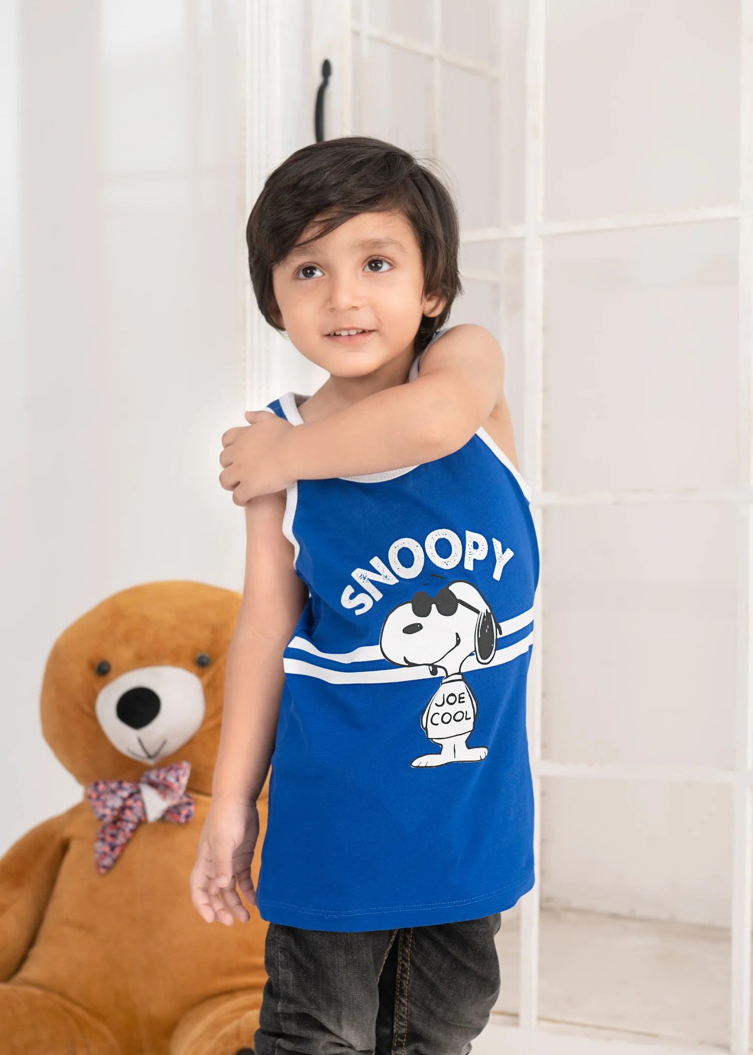 cotton jersey T Shirt in Blue