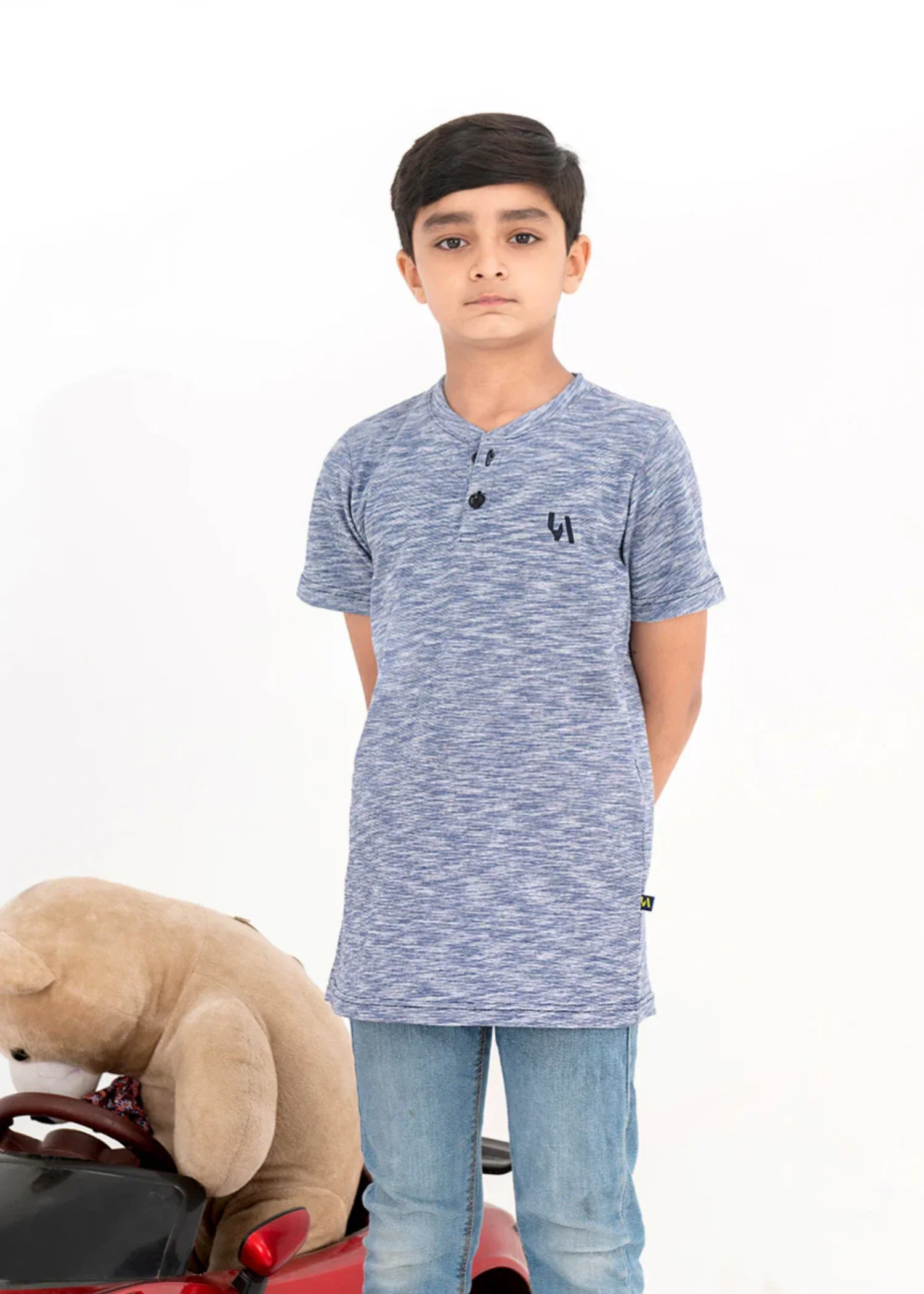 cotton jersey T Shirt in Light blue
