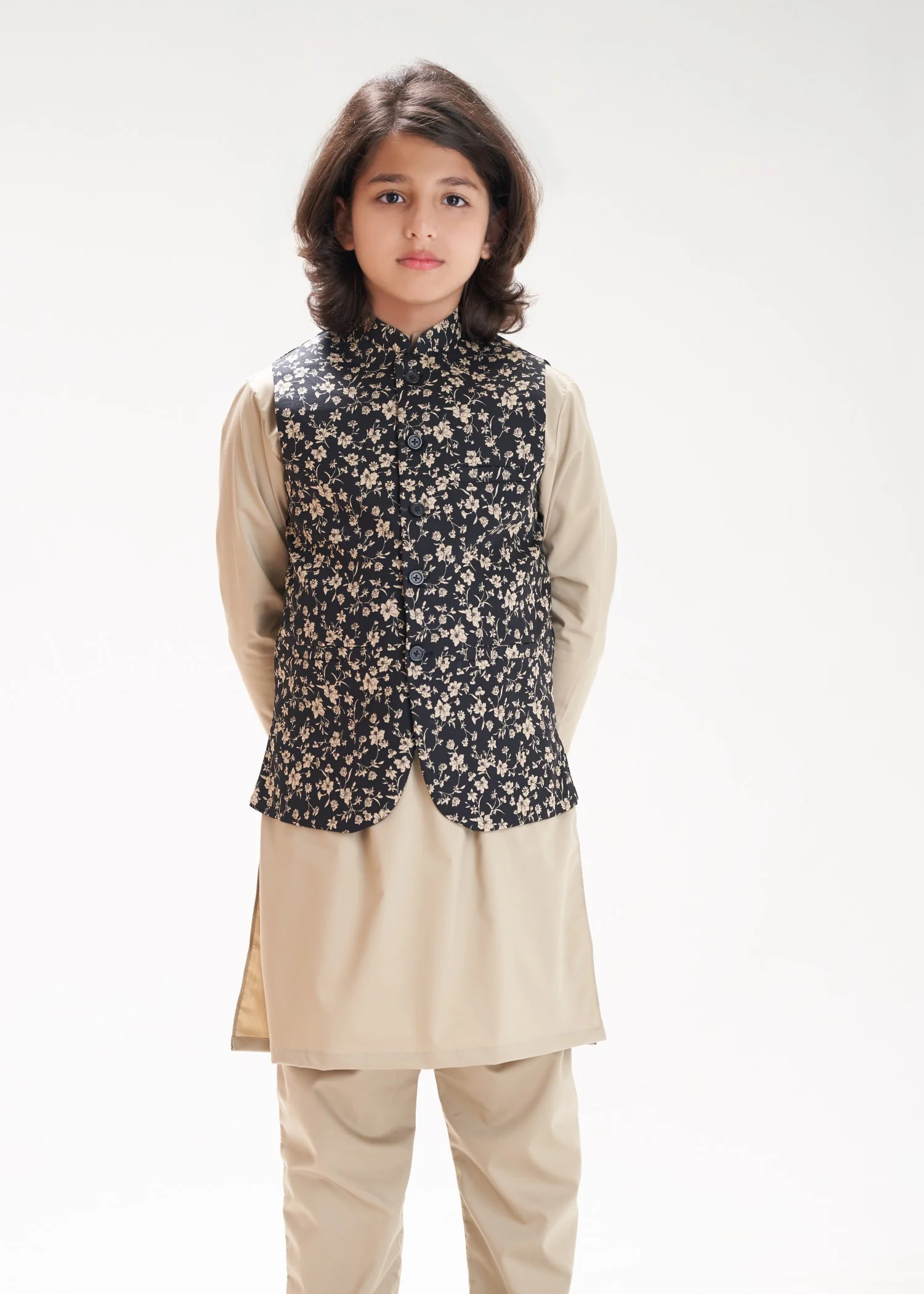 cotton Waistcoat in Black