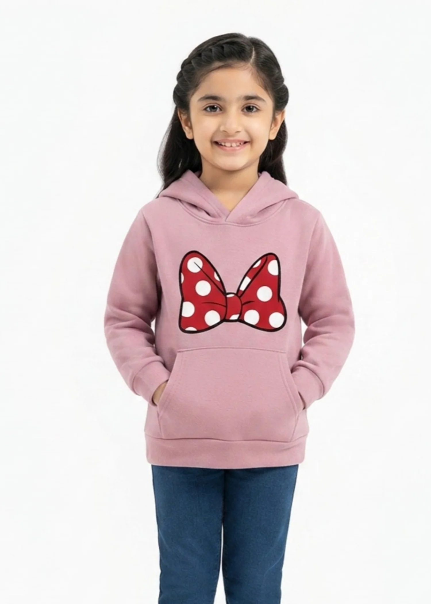 fleece Hoodie in Pink