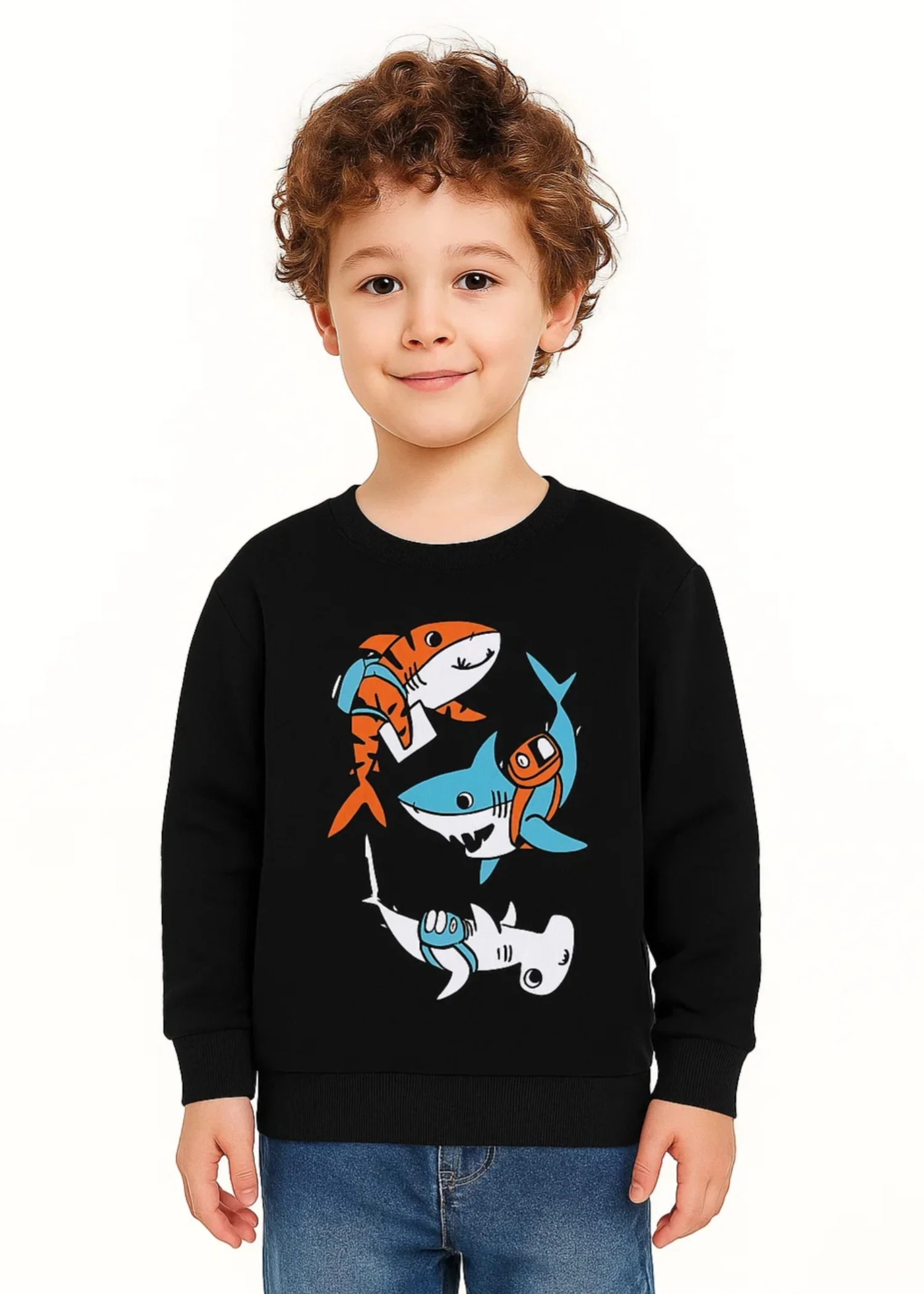 fleece Sweatshirt in Black