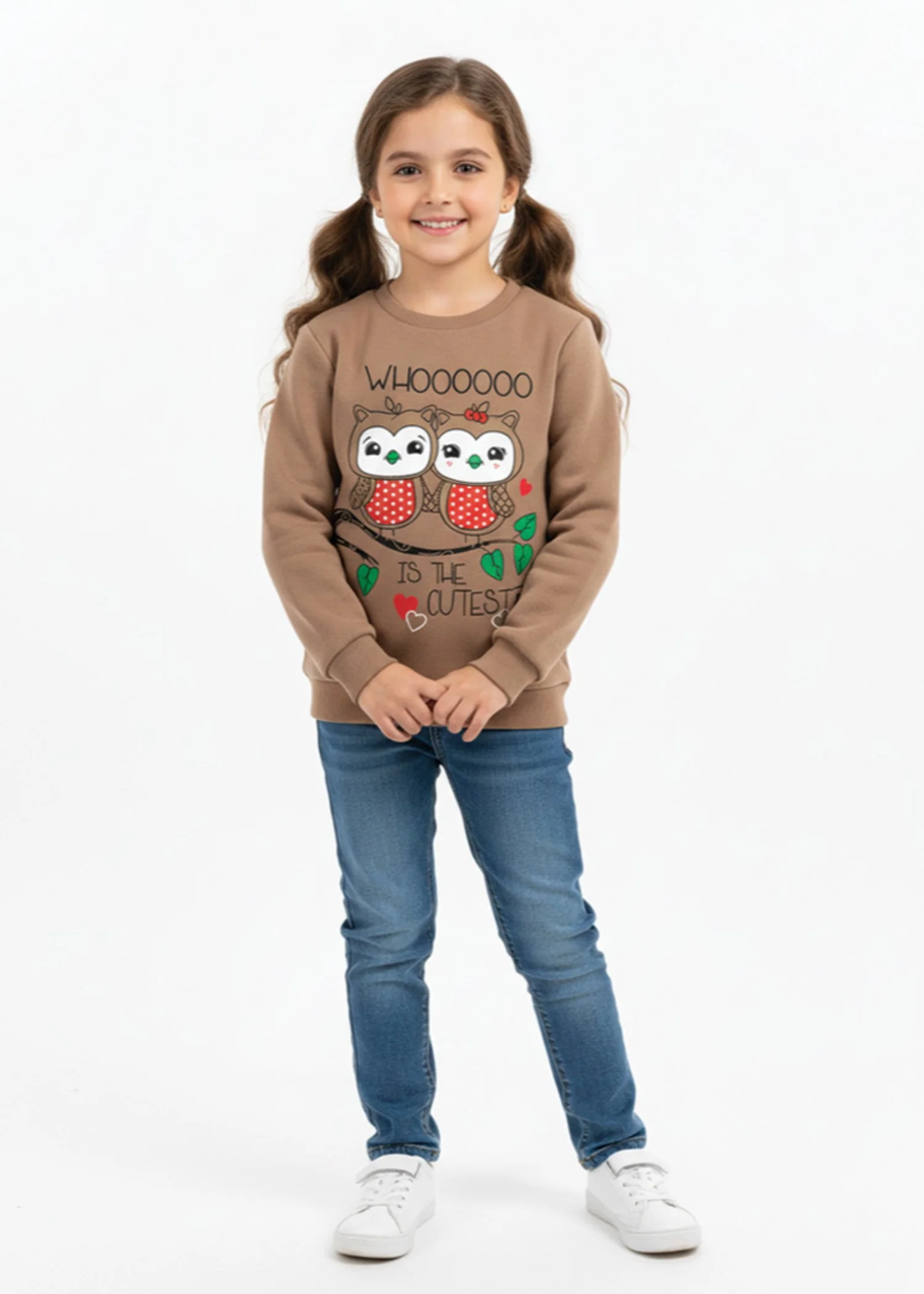 fleece Sweatshirt in Camel brown