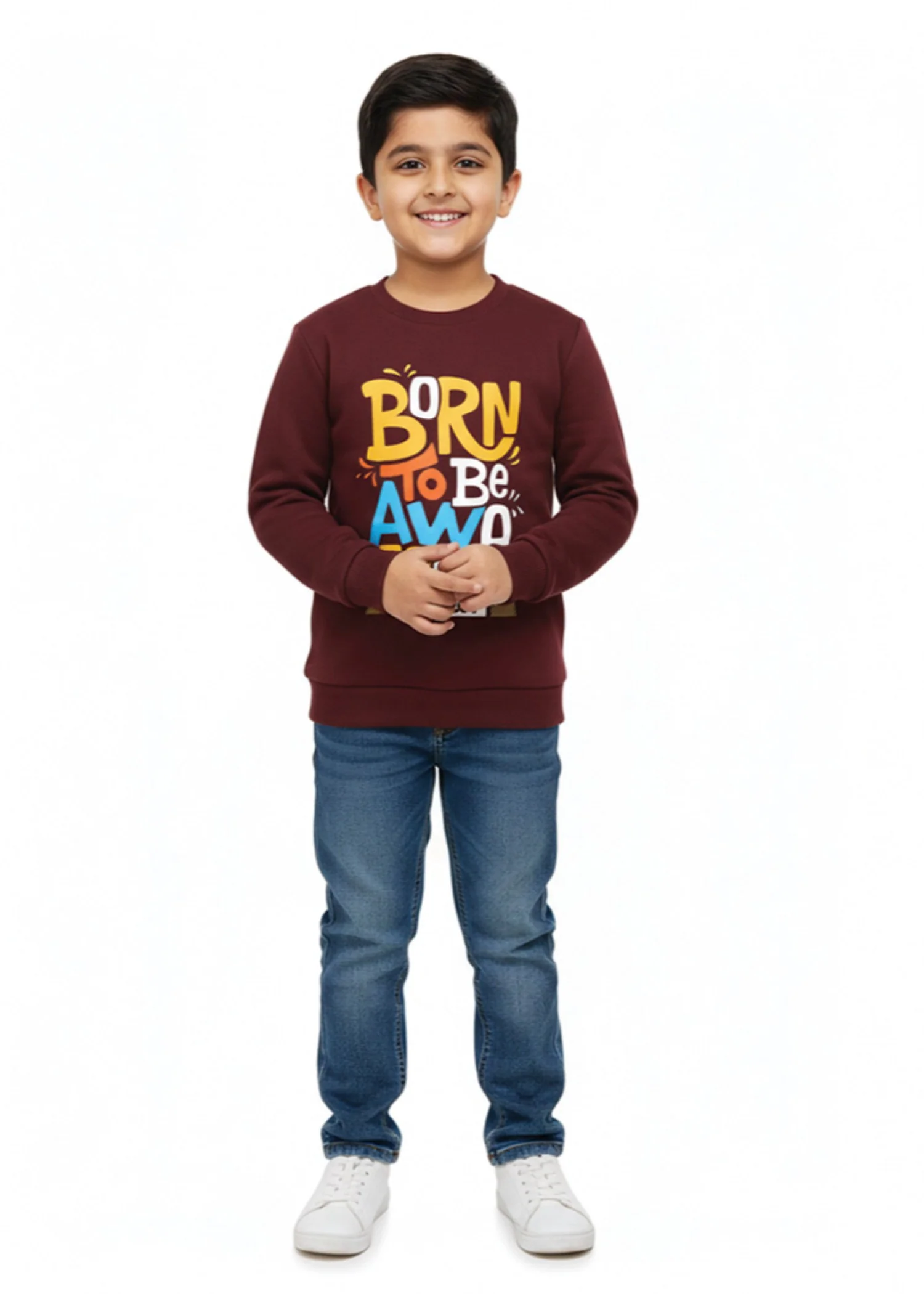 fleece Sweatshirt in Maroon