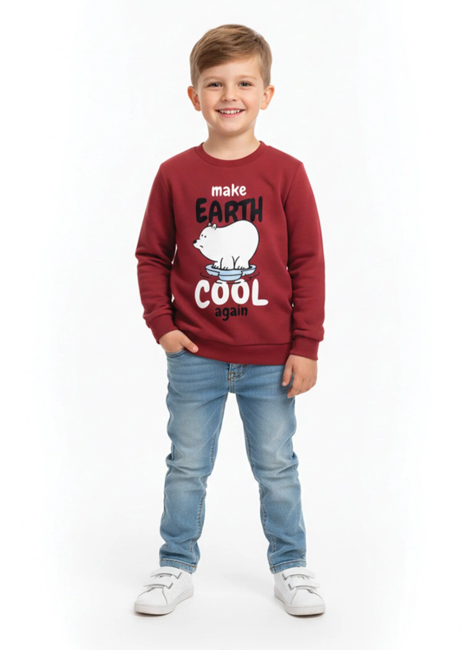 fleece Sweatshirt in Red
