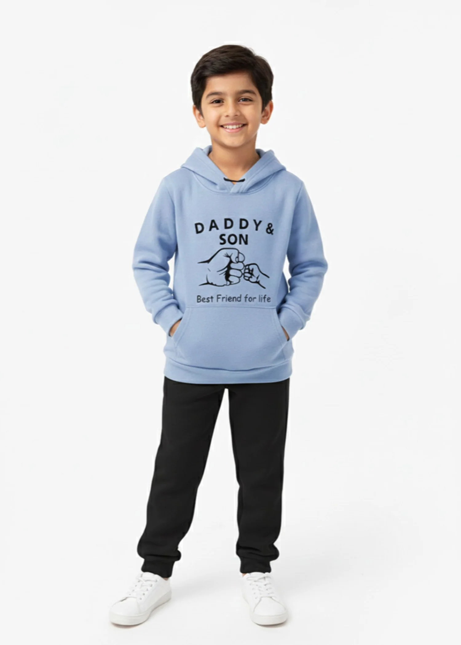 fleece Hoodie in Ice blue