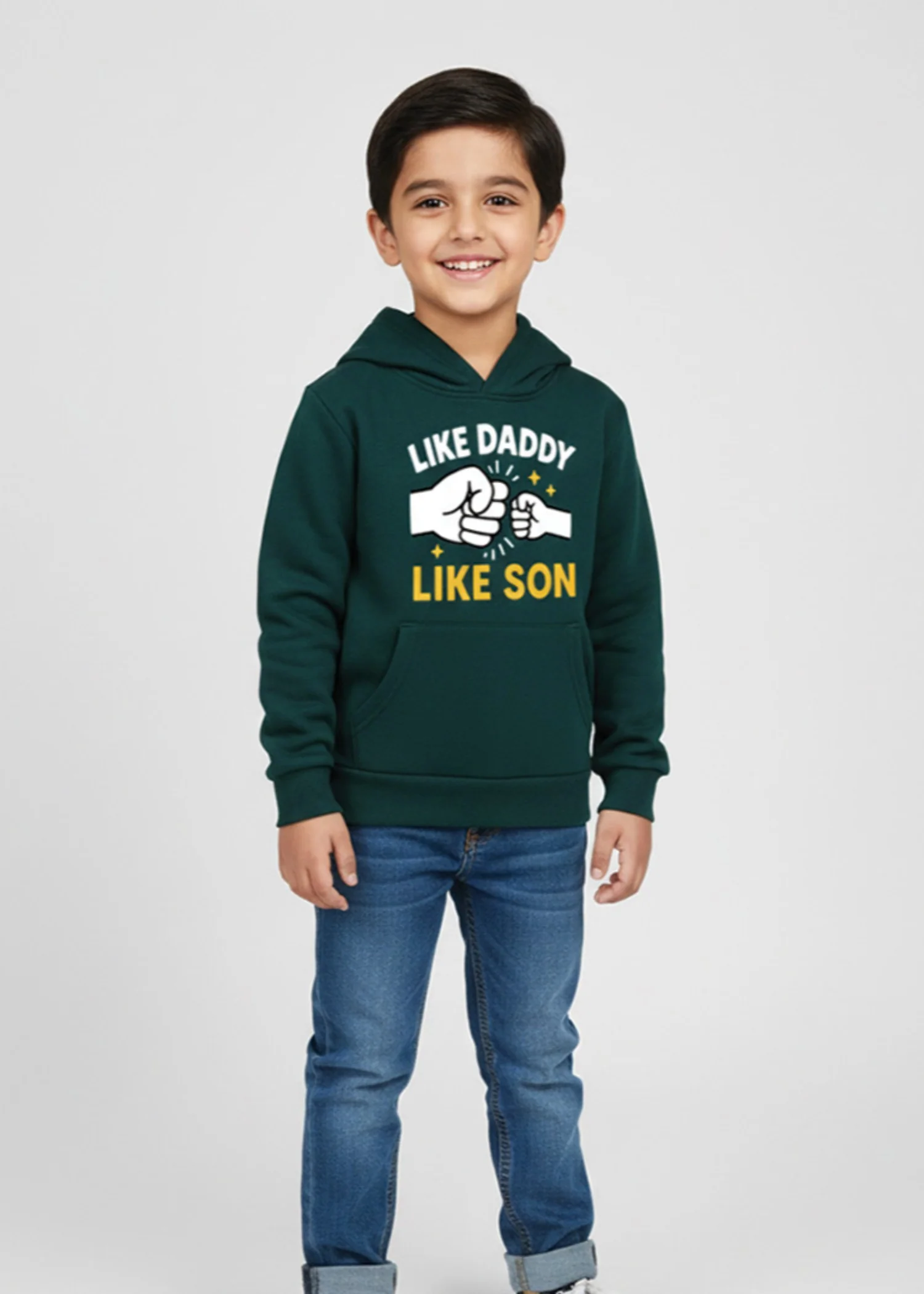 fleece Hoodie in Green