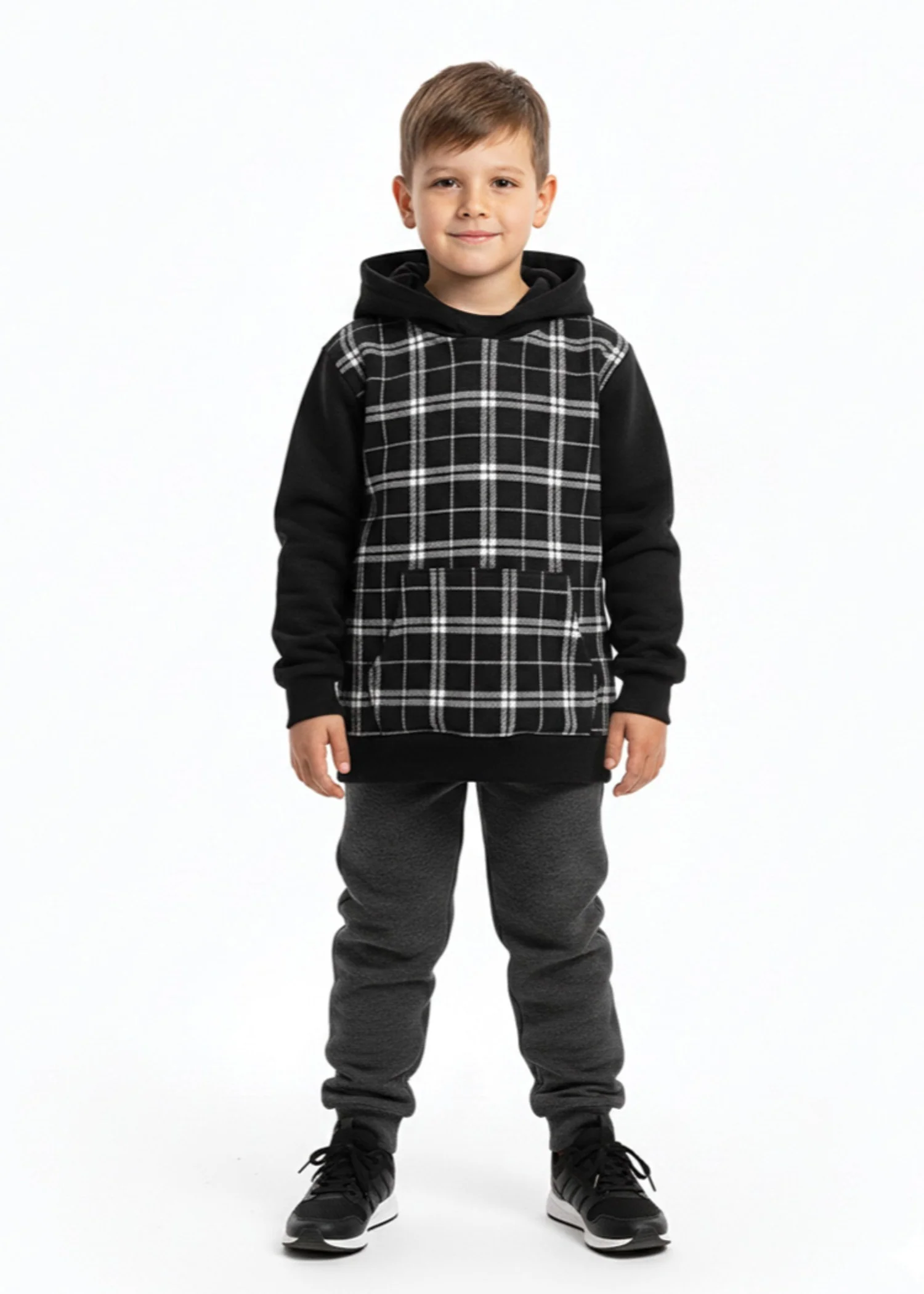 fleece Hoodie in Black