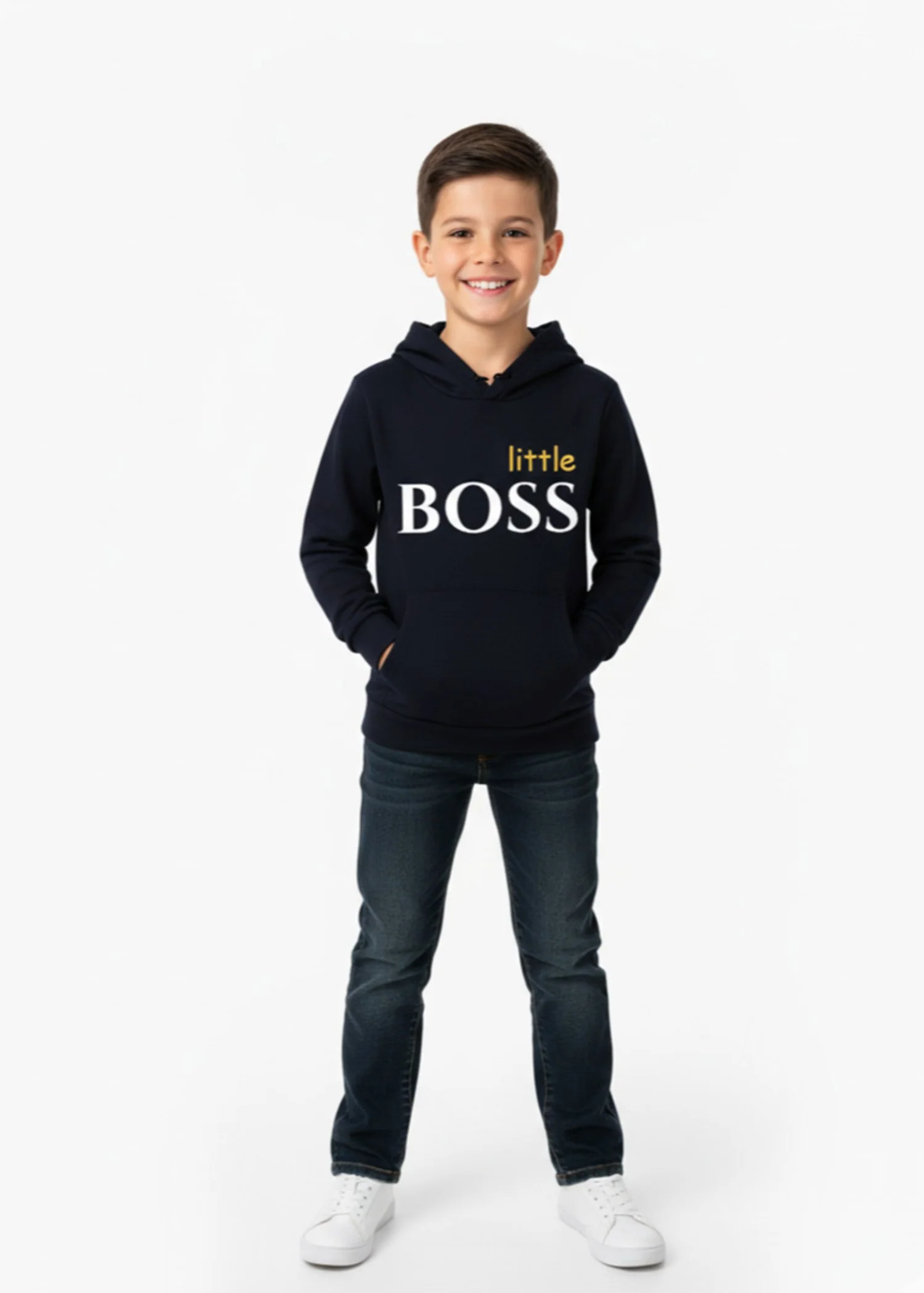 fleece Hoodie in Black