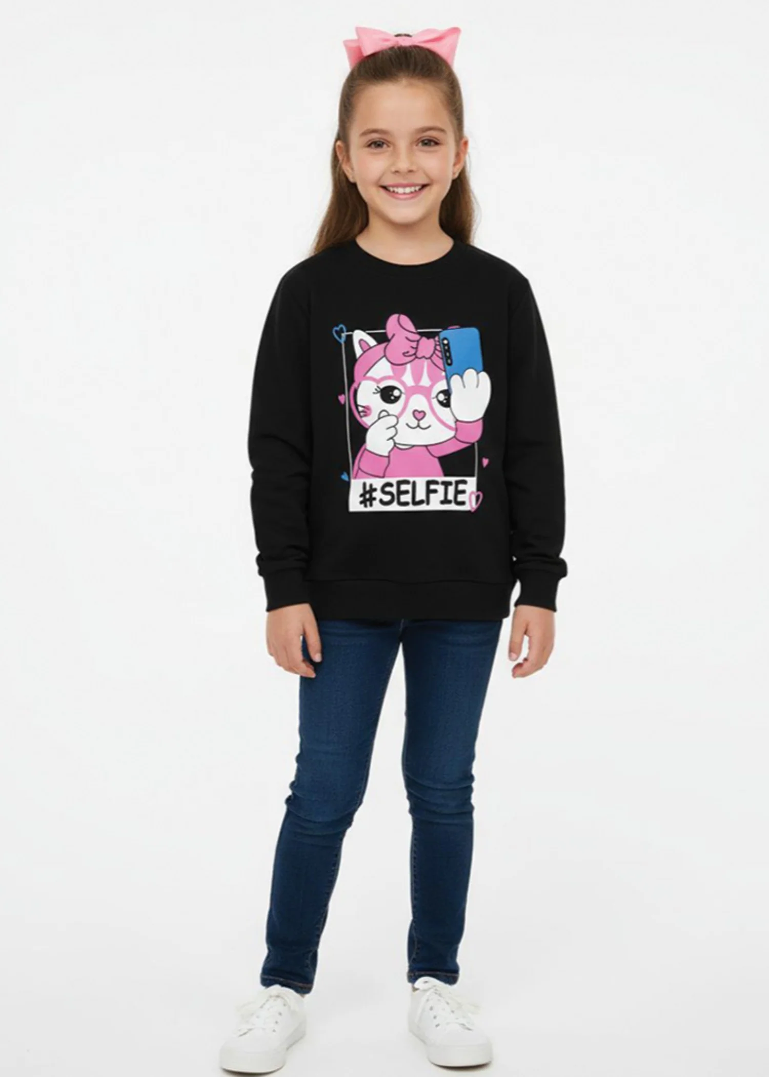 fleece Sweatshirt in Black