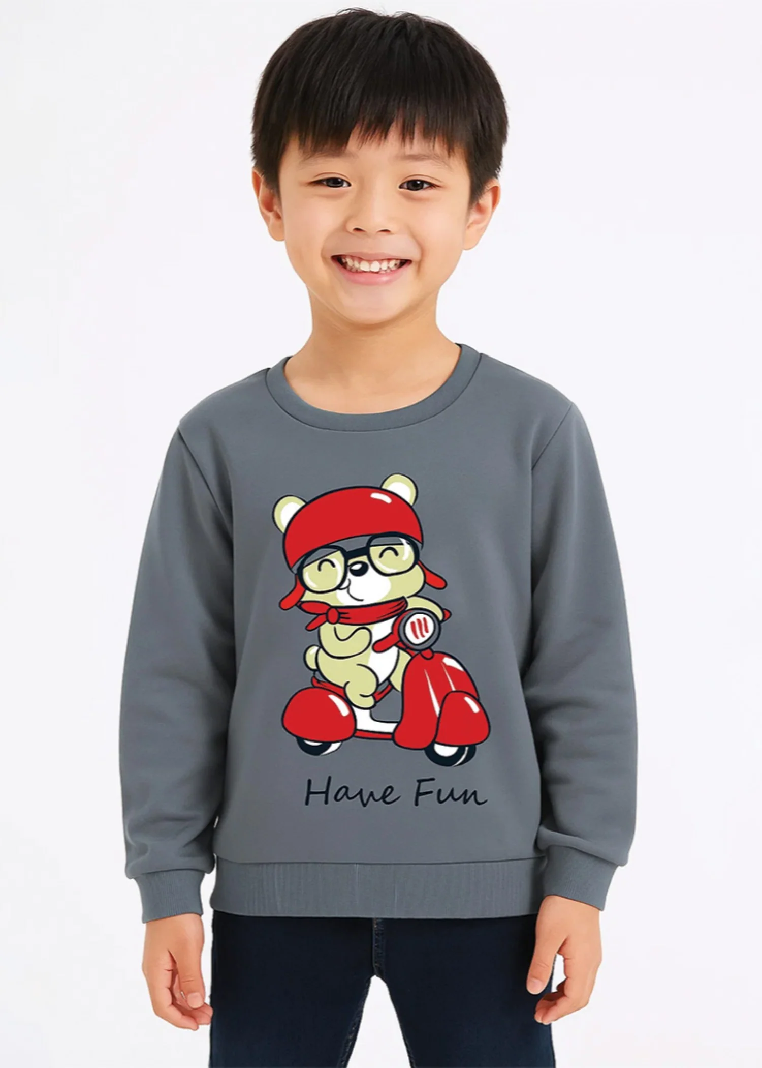 fleece Sweatshirt in Grey