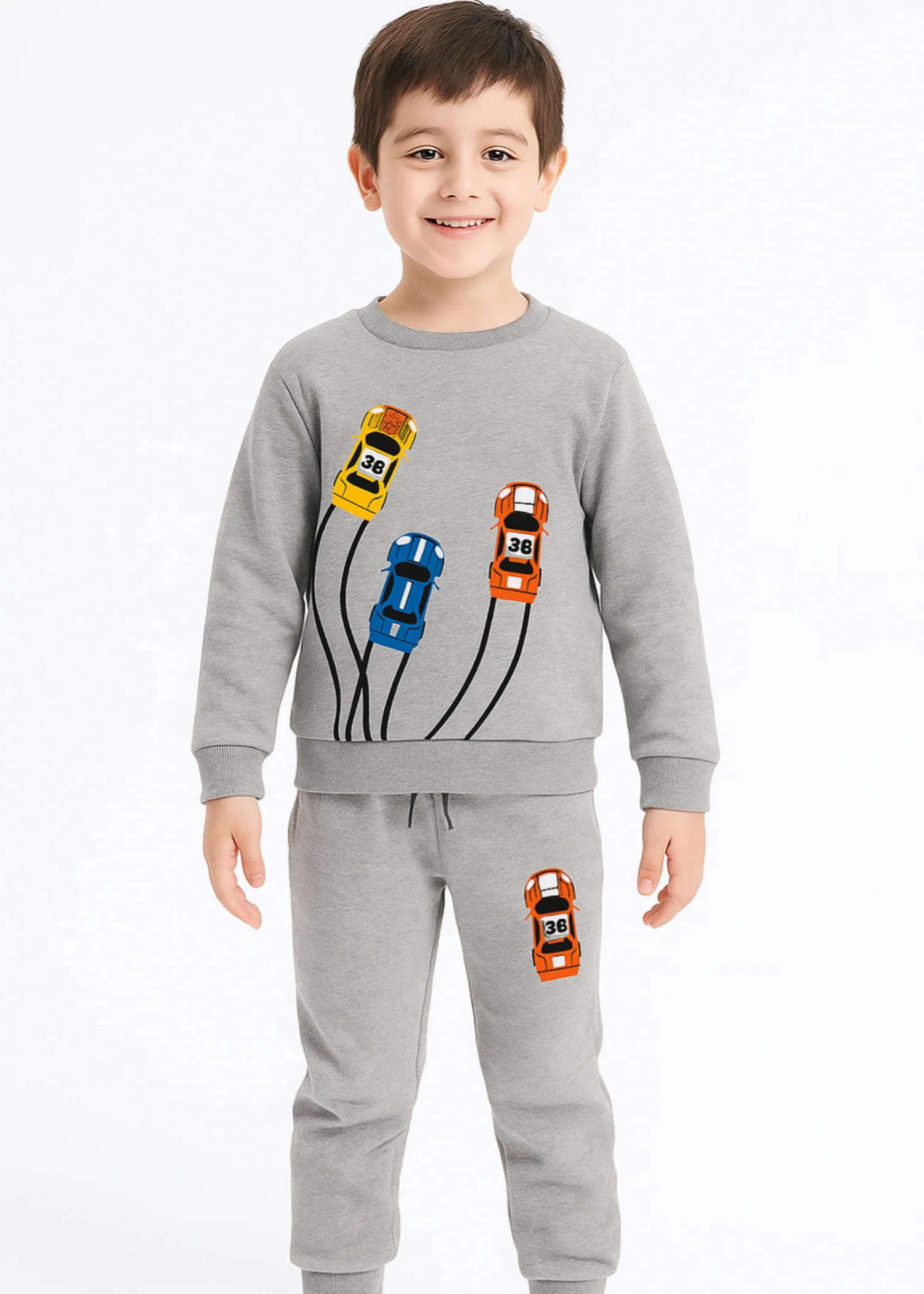 fleece Tracksuit in Light grey