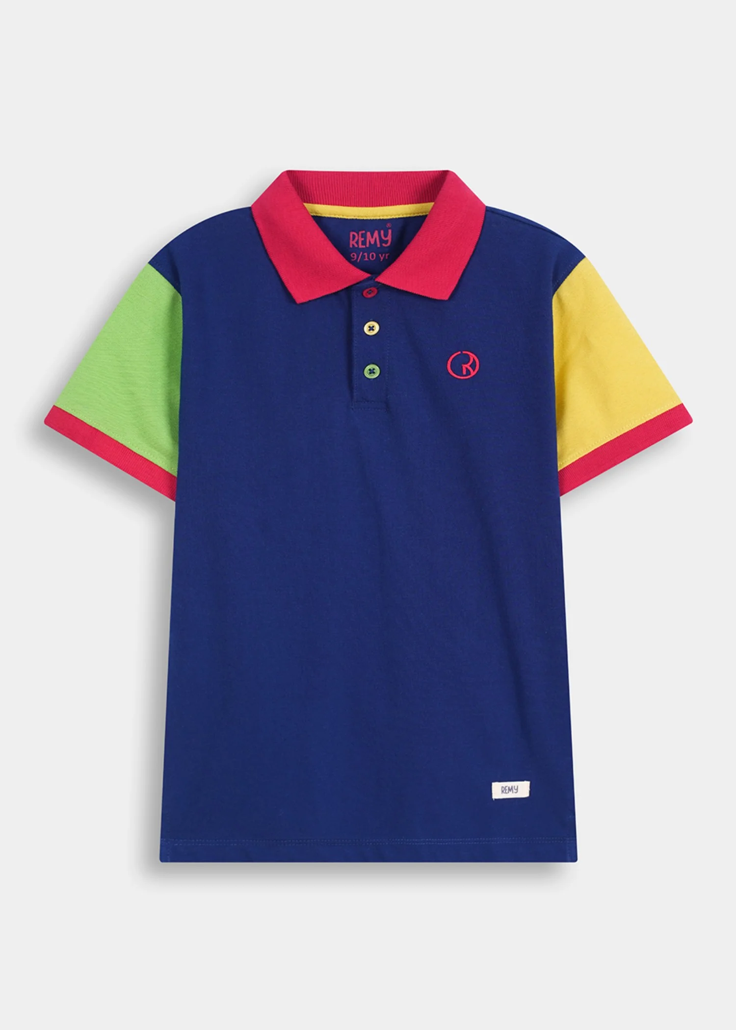 porque/pique Polo Shirt in Navy blue, bright green, banana