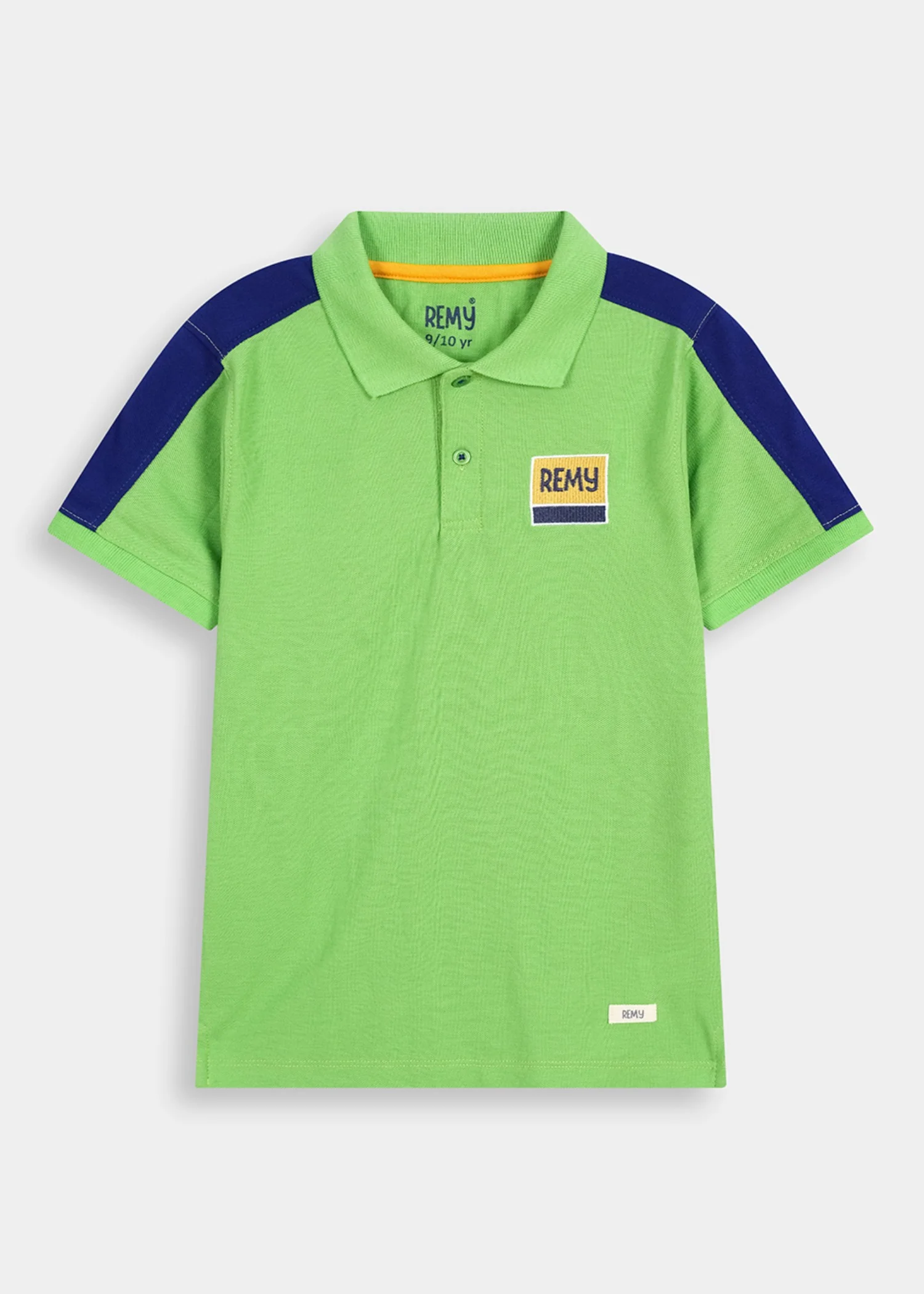 porque/pique Polo Shirt in Navy blue, lime green