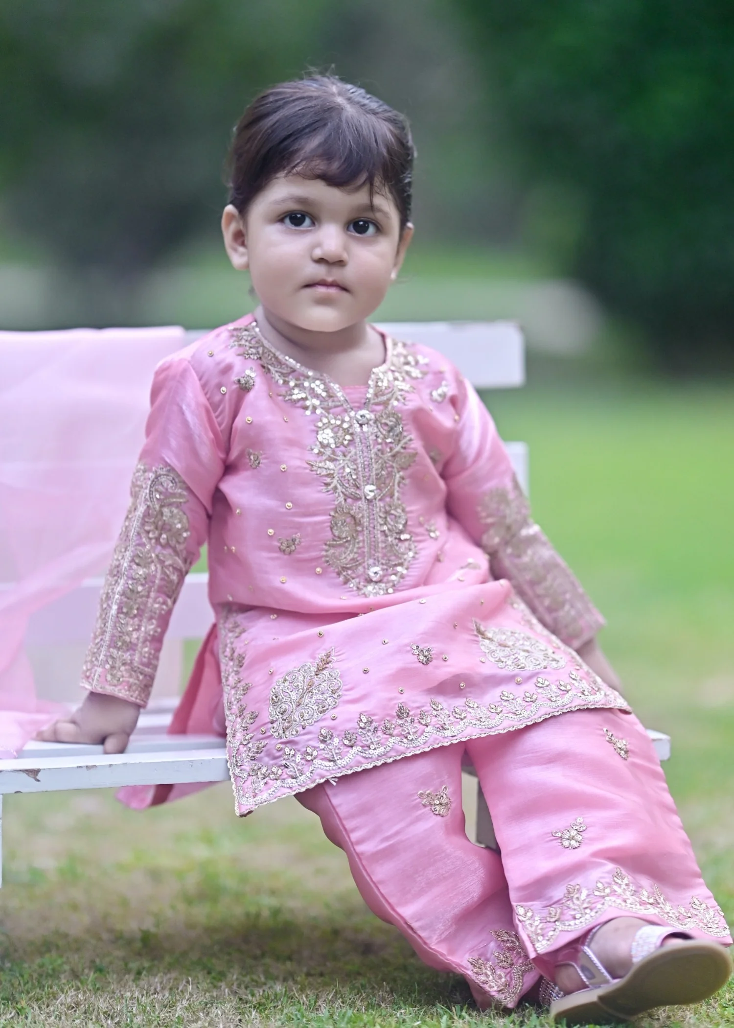 silk Kurta Set in Blush pink