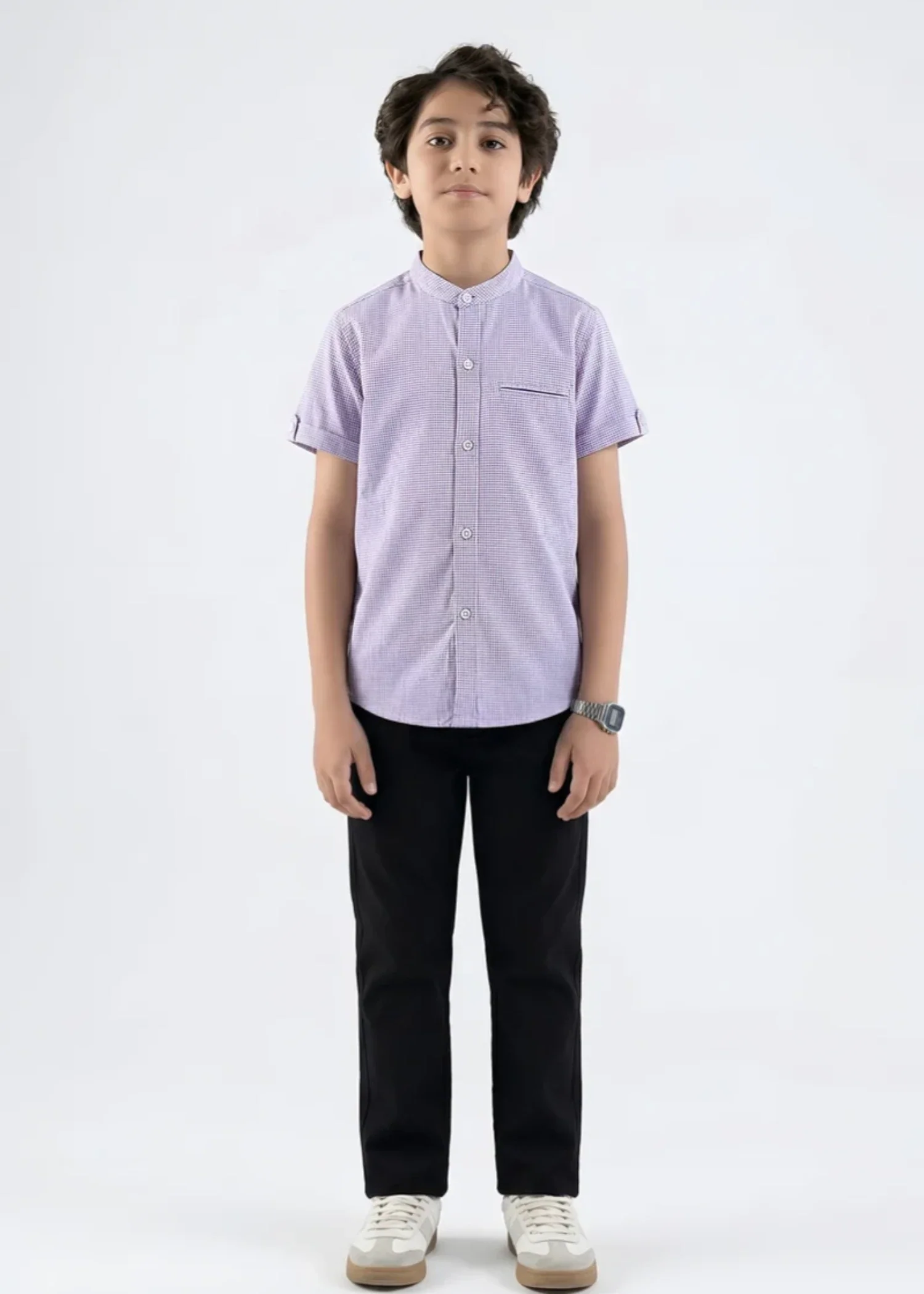 cotton Casual Shirt in Lavender mist