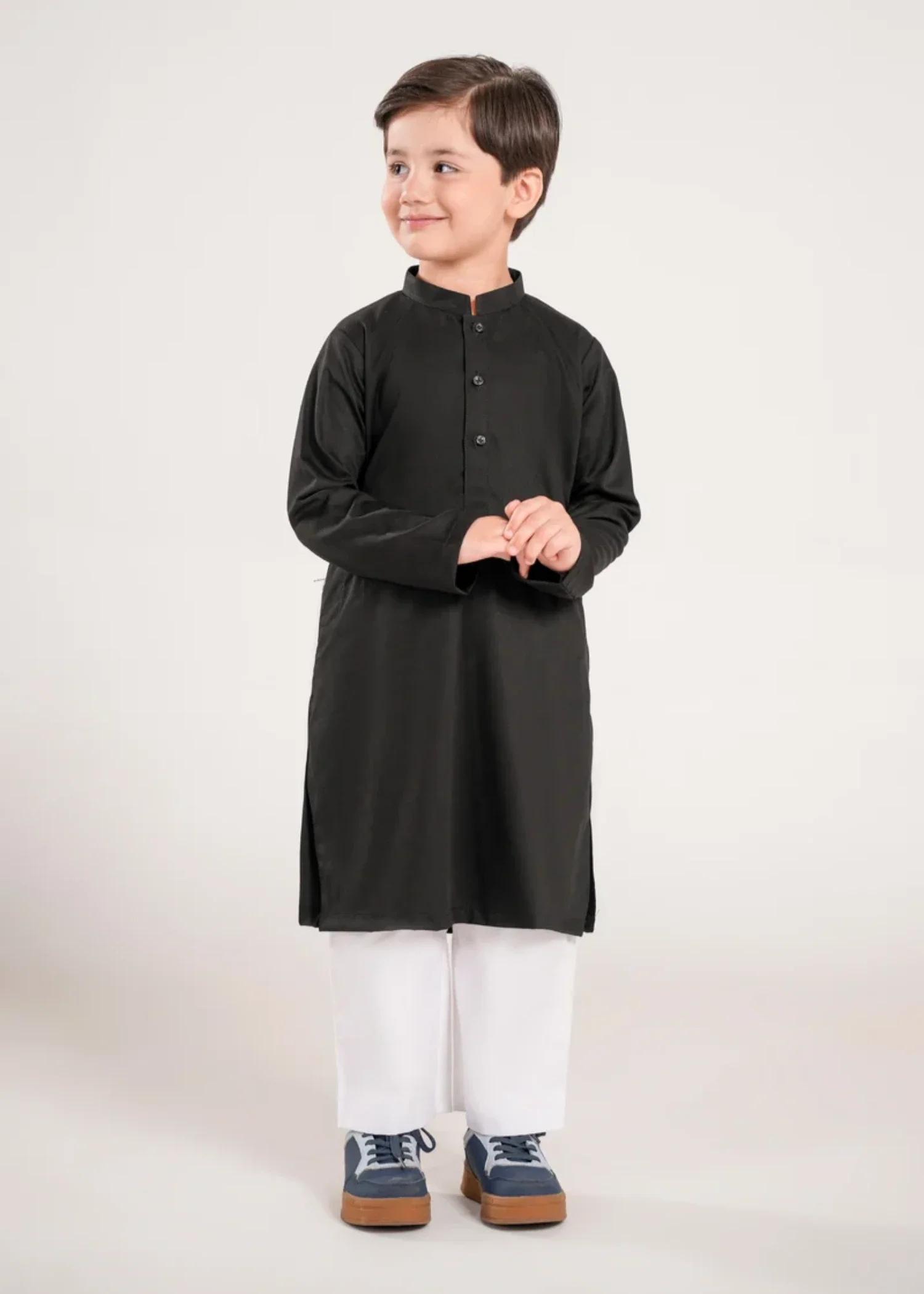 cotton Kurta Set in Black