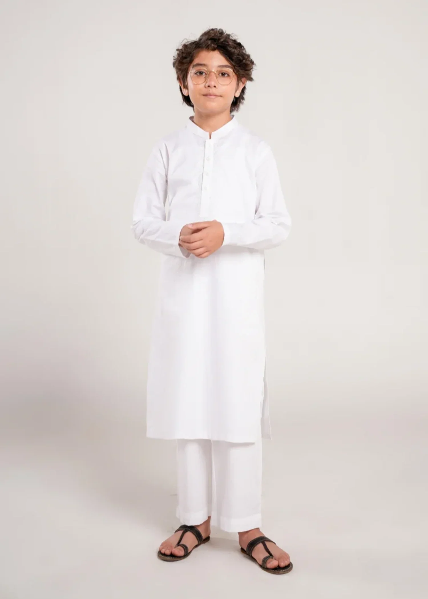cotton Kurta Set in White