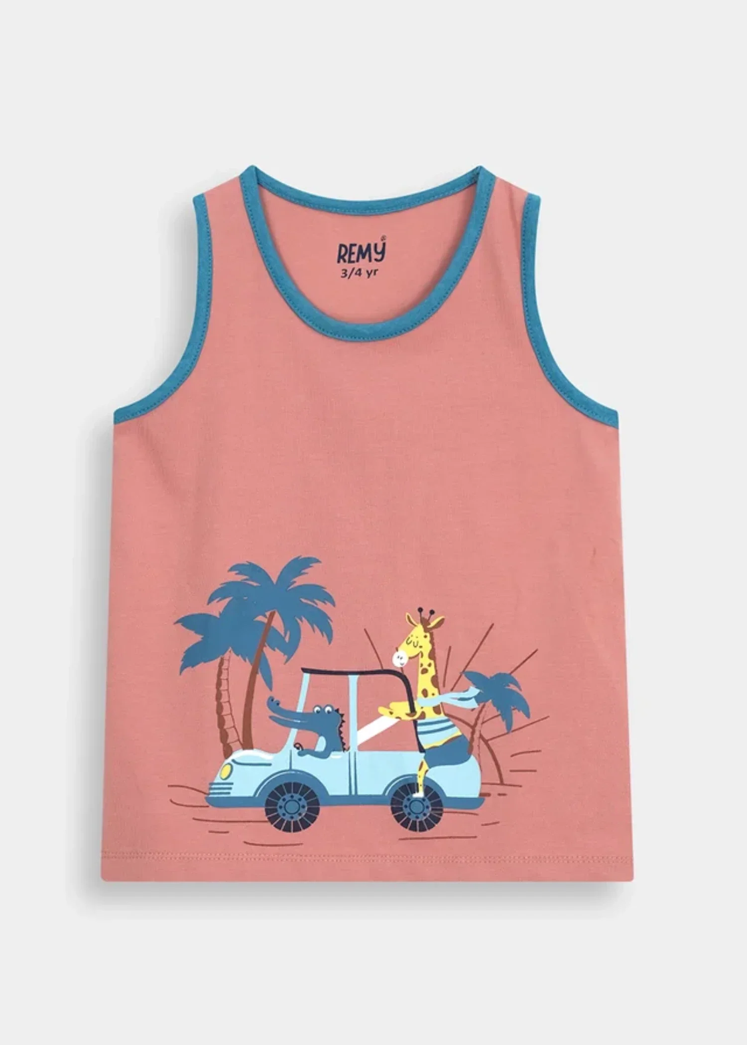 cotton jersey T Shirt in Coral orange