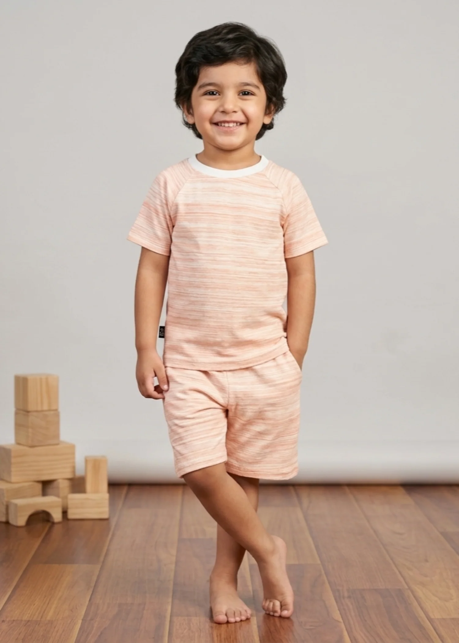cotton jersey Co ord Sets in Peach pink