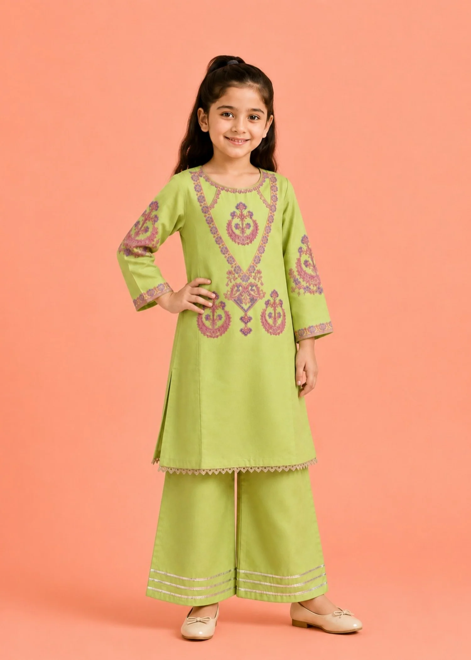 cotton Kurta Set in Yellow