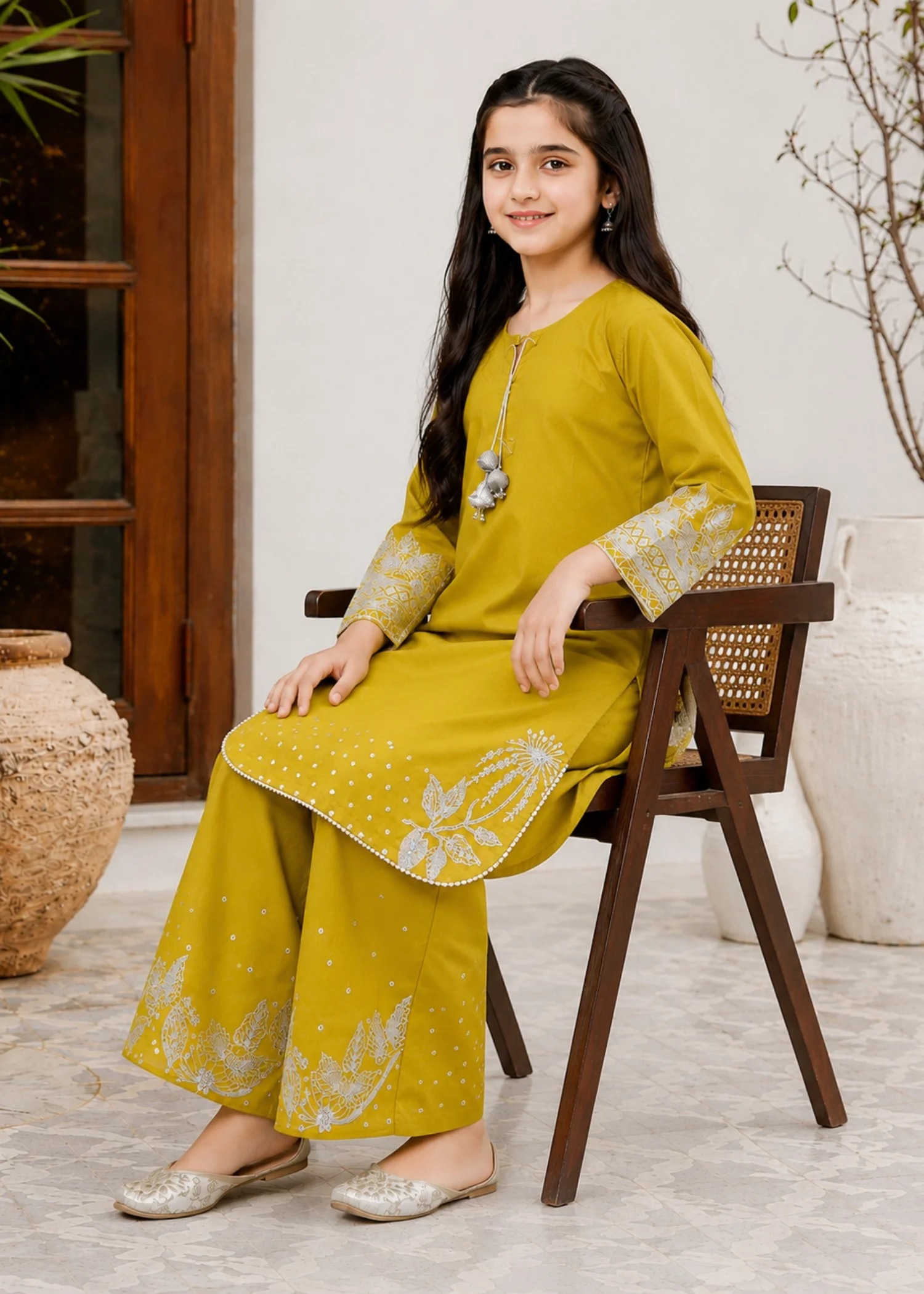 cotton Kurta Set in Mustard