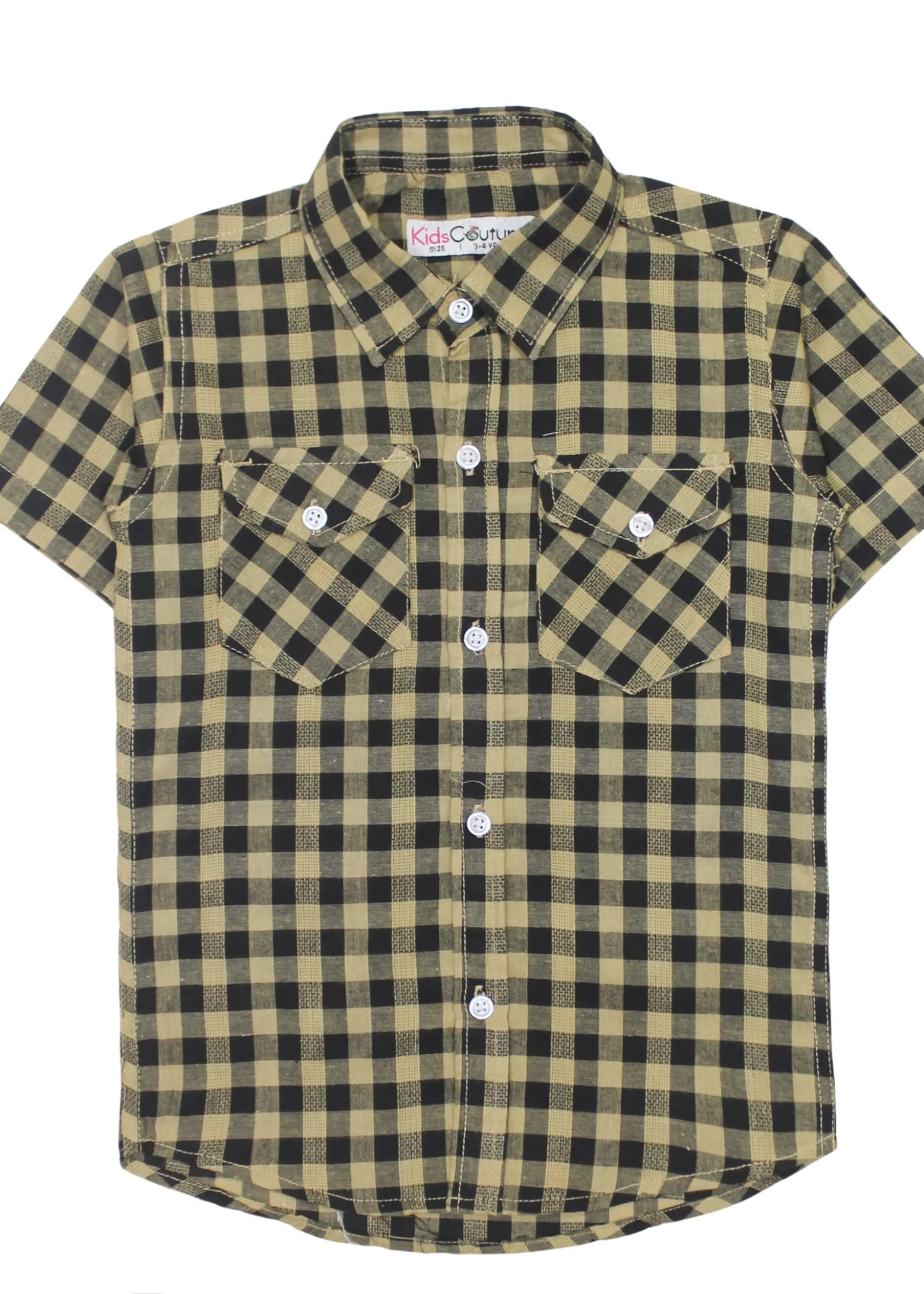 cotton Casual Shirt in Black, sage green
