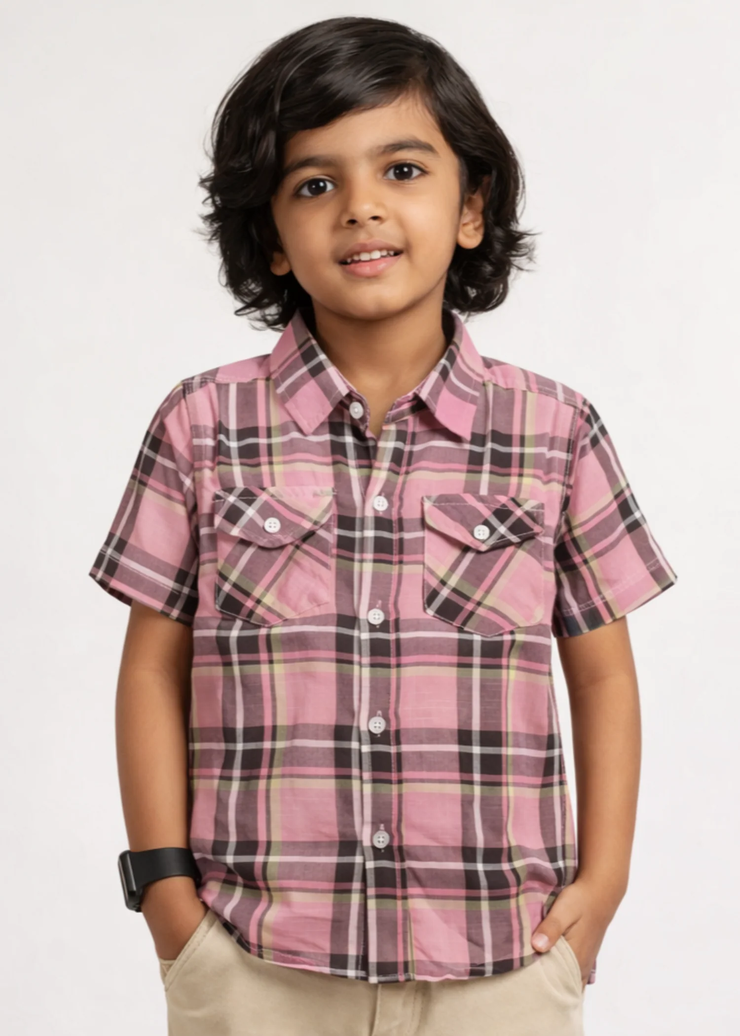 handwoven cotton Casual Shirt in Pastel pink