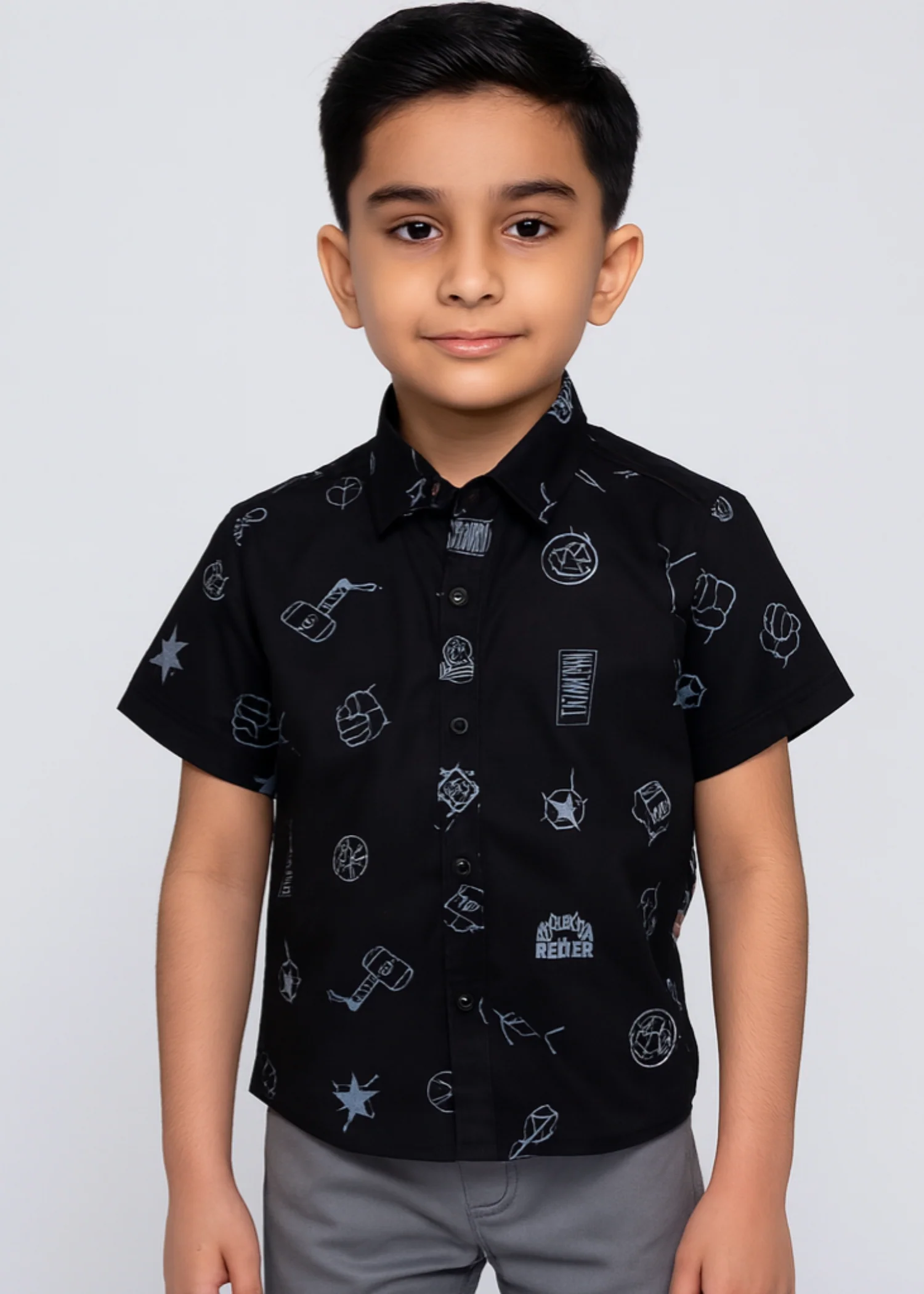 cotton Casual Shirt in Black