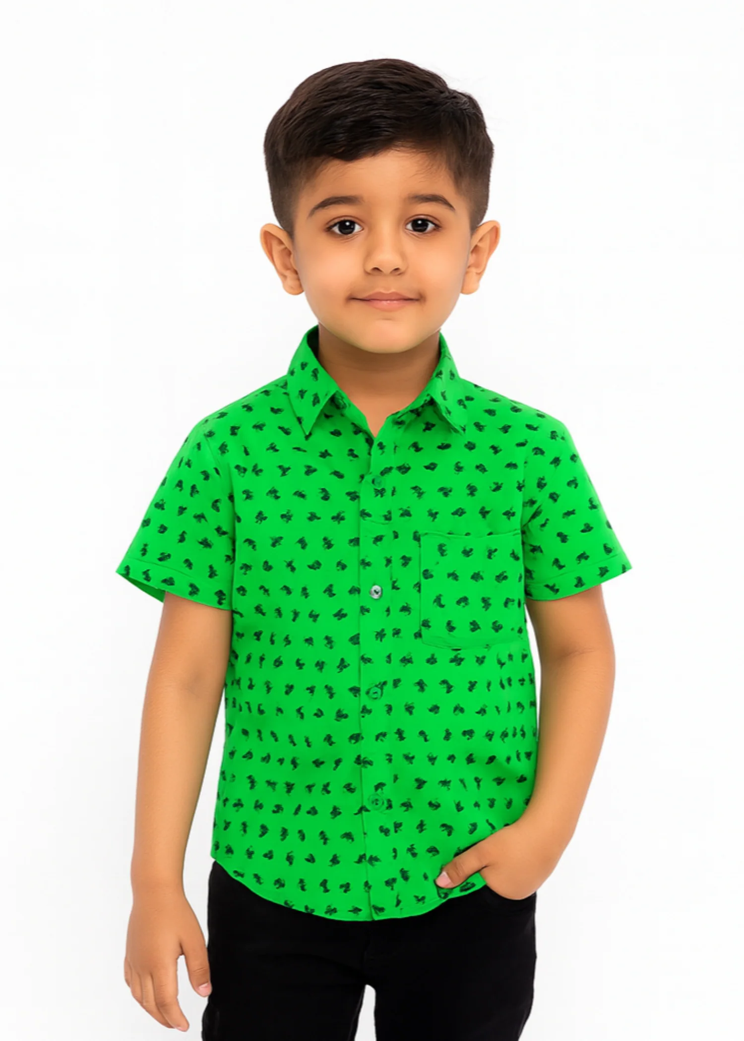 cotton Casual Shirt in Green