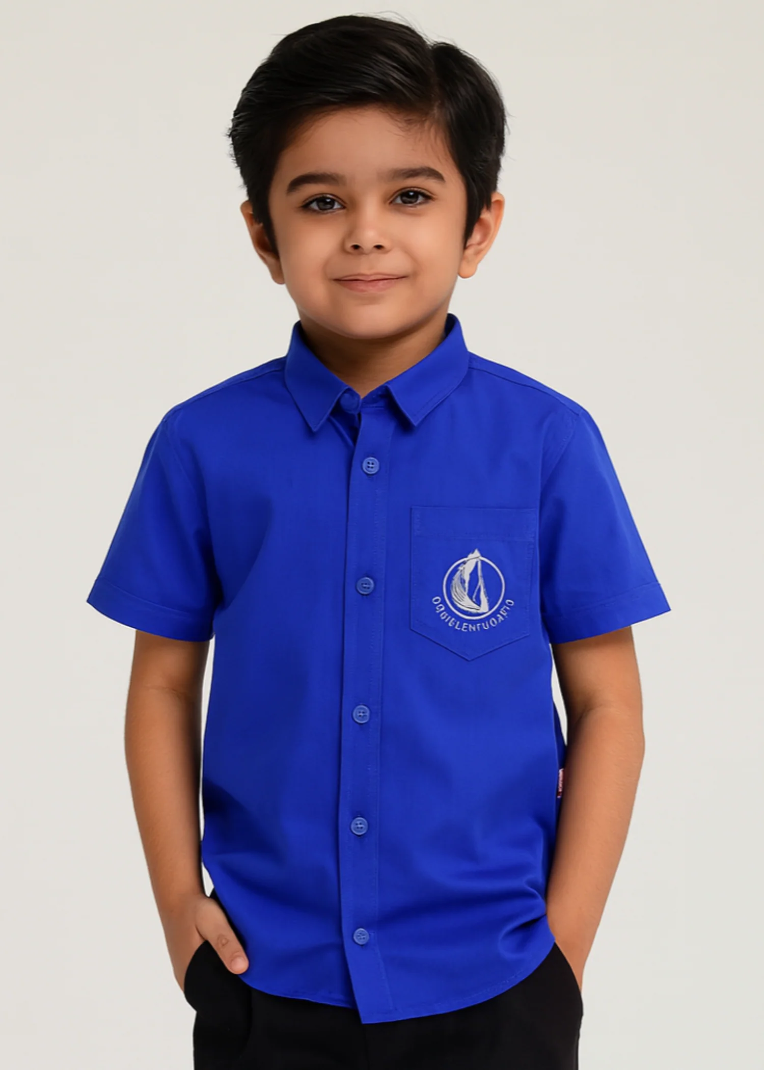 cotton Casual Shirt in Dark blue