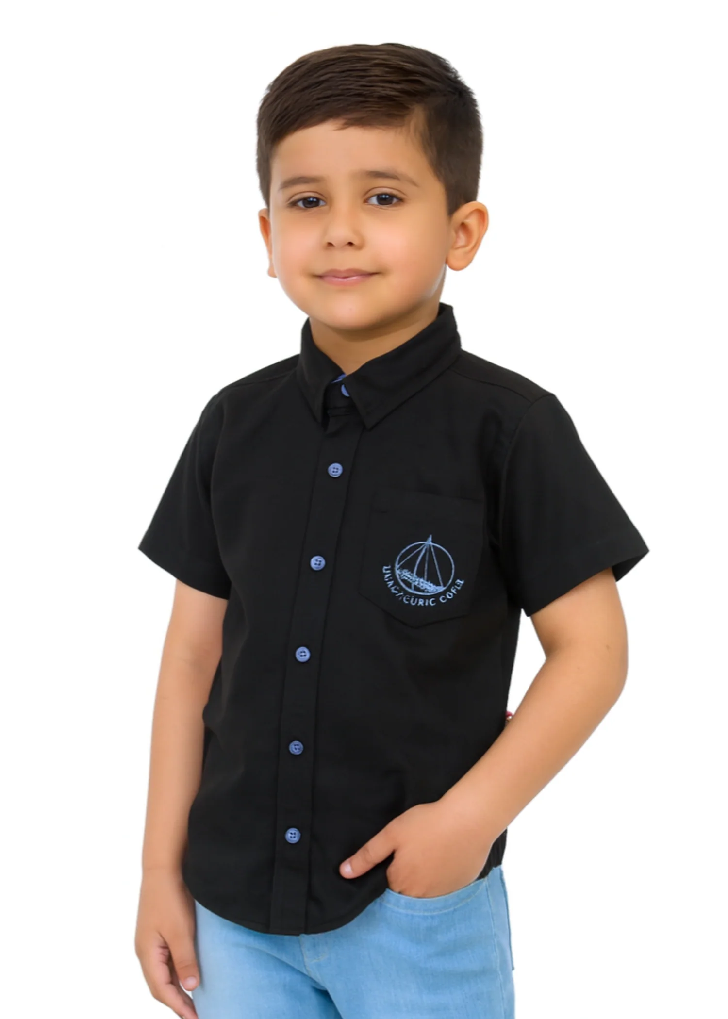 cotton Casual Shirt in Black