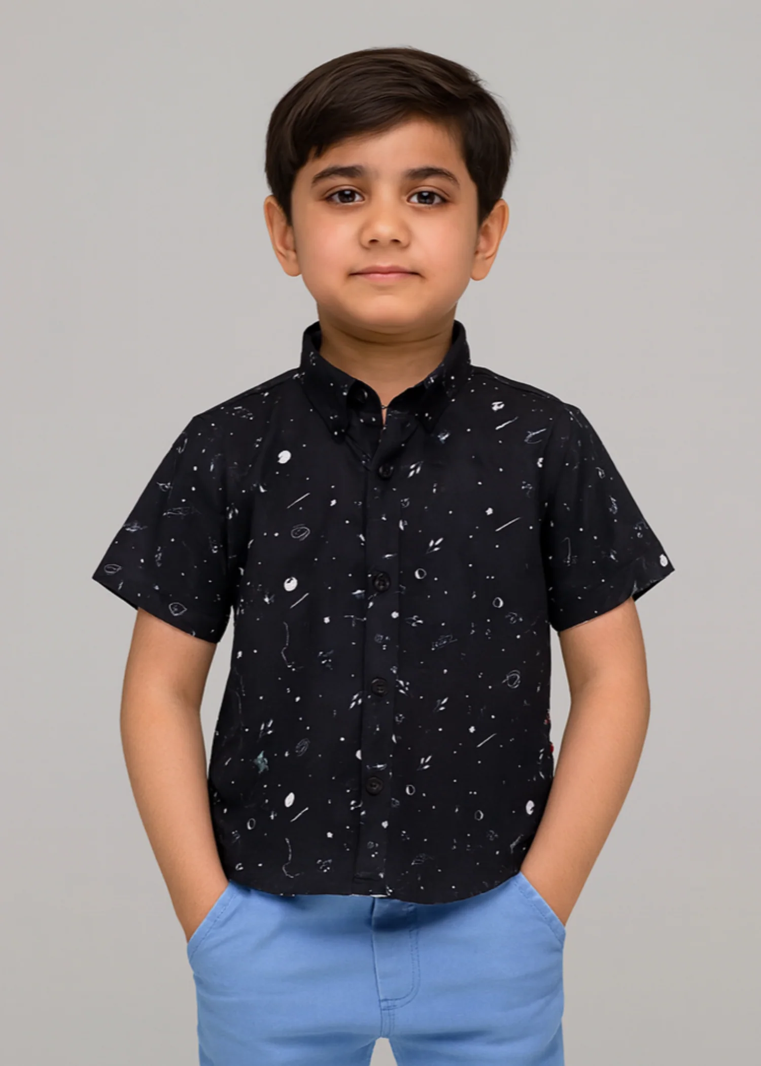 cotton Casual Shirt in Black