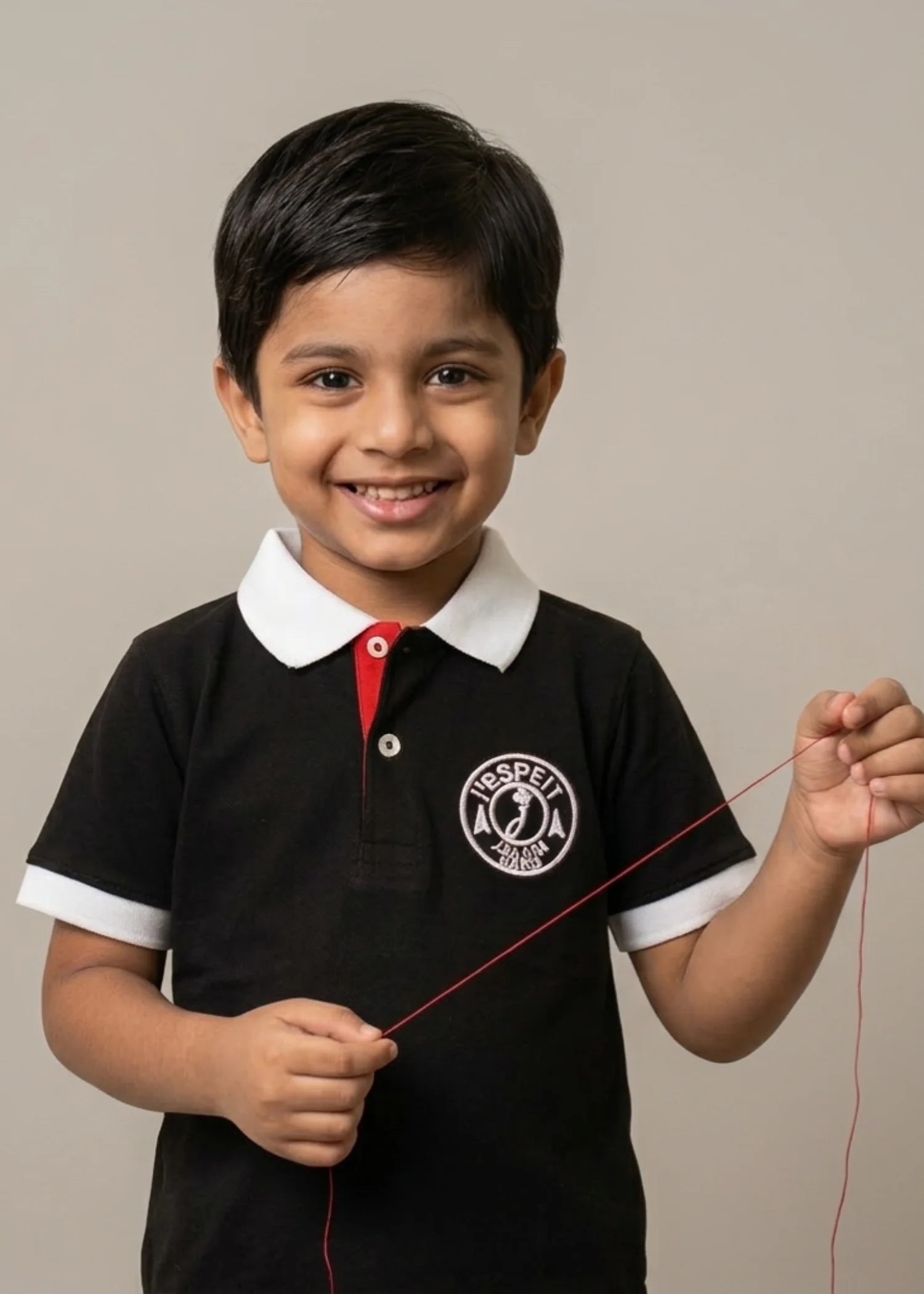 cotton pique Polo Shirt in Black