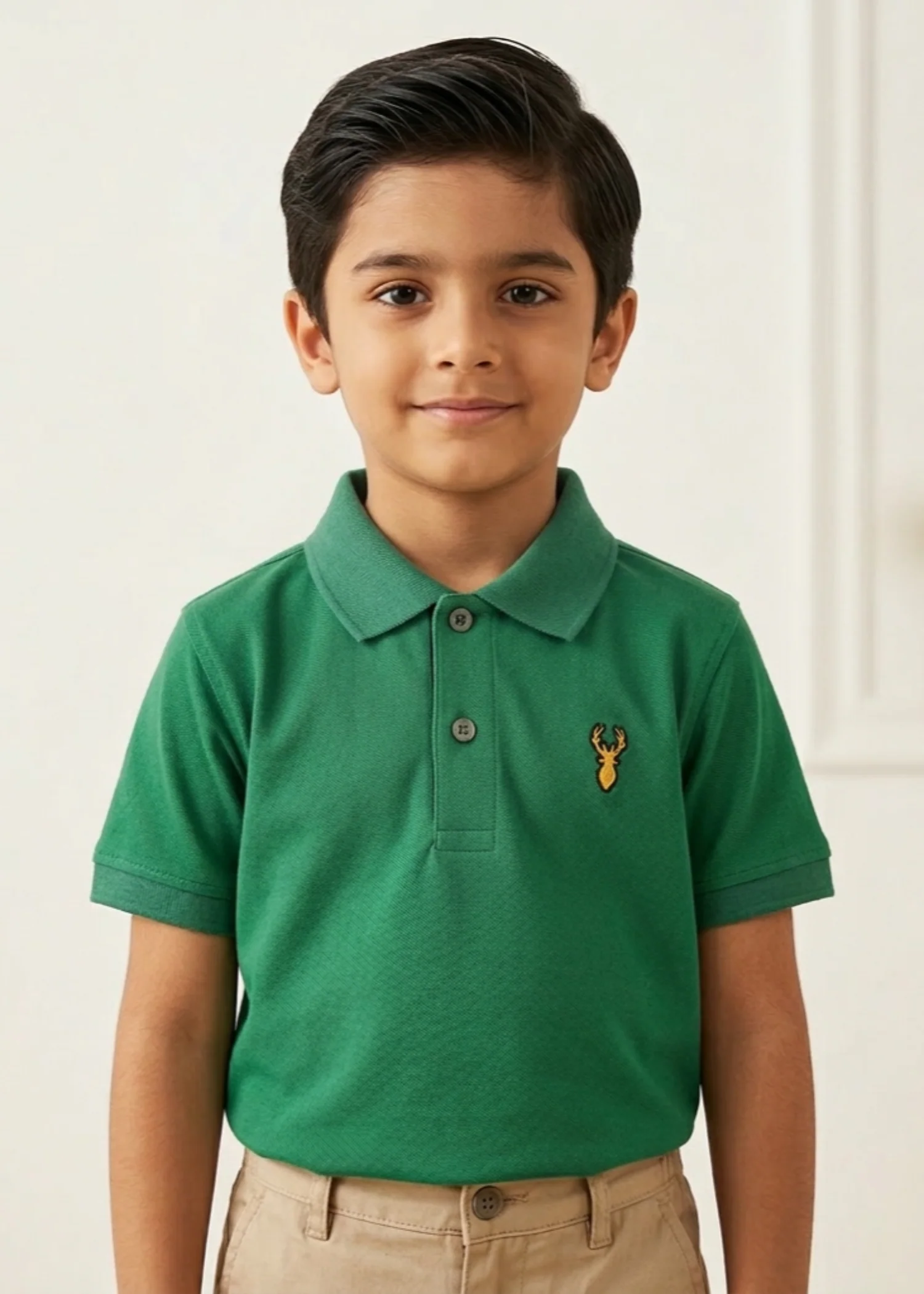 cotton pique Polo Shirt in Green