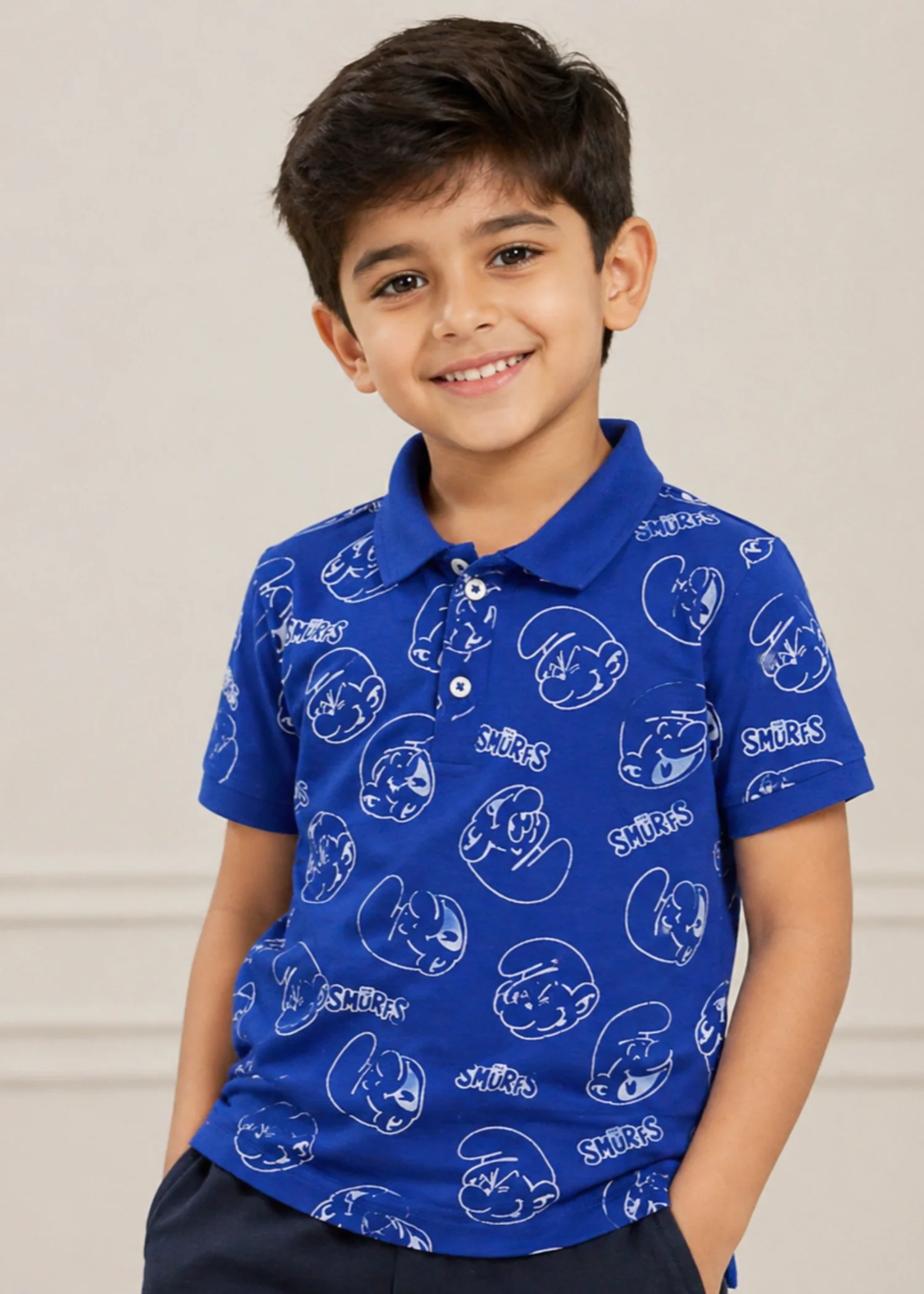 cotton pique Polo Shirt in Blue