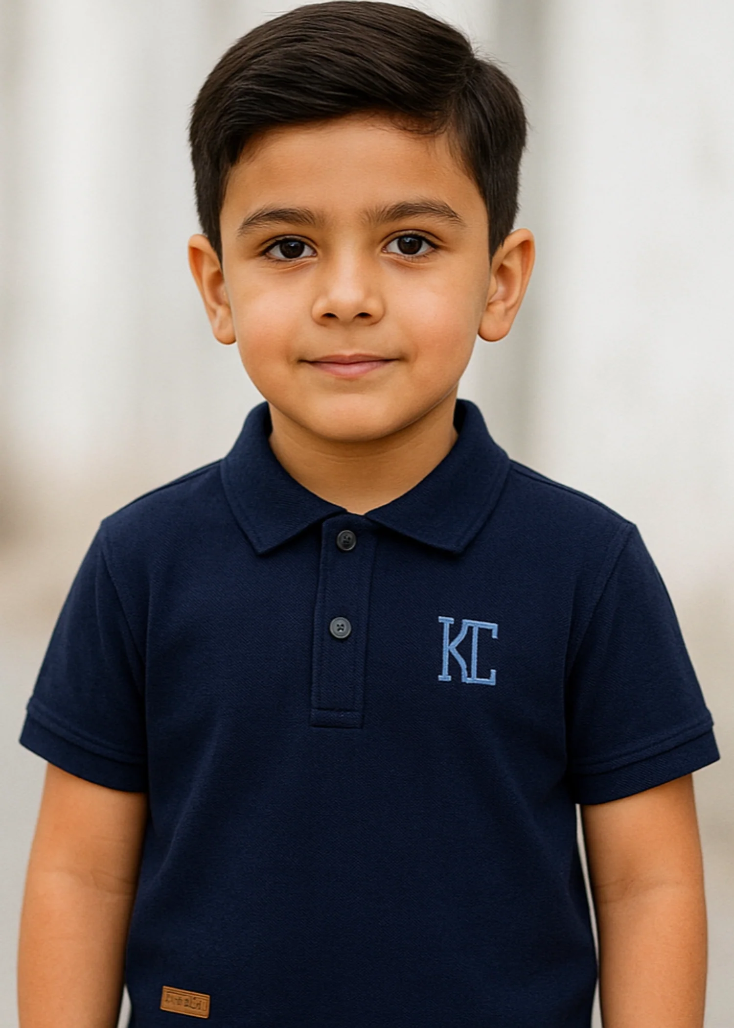 cotton pique Polo Shirt in Navy blue