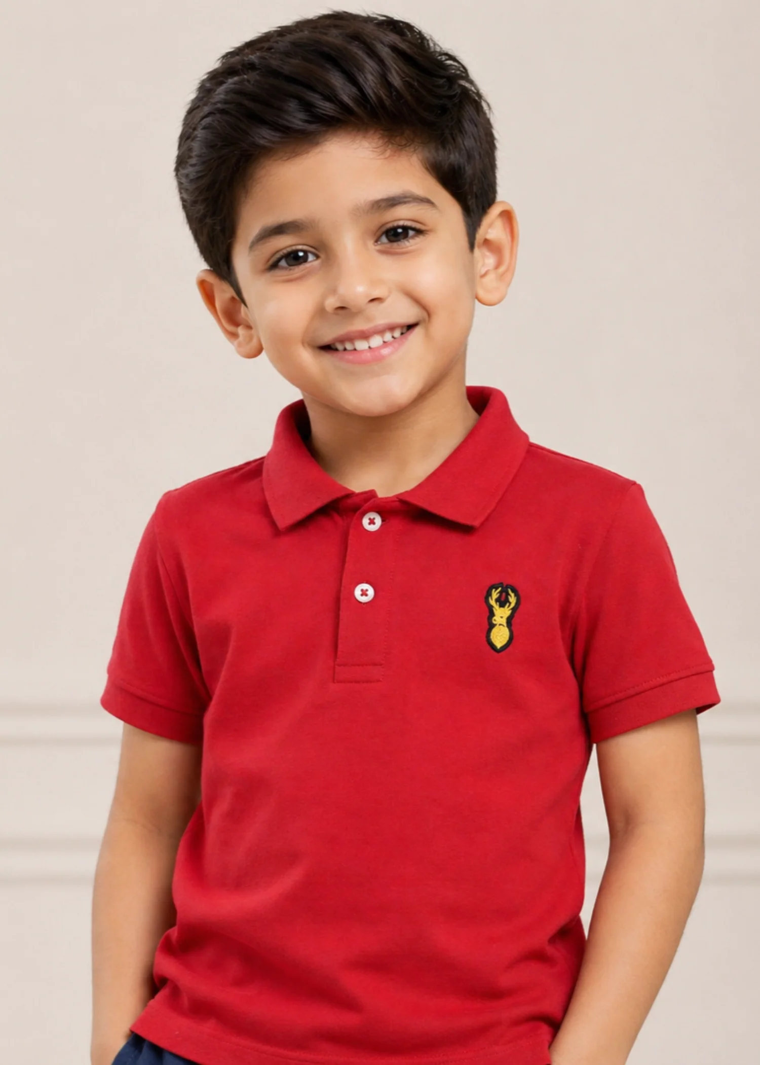 cotton pique Polo Shirt in Red