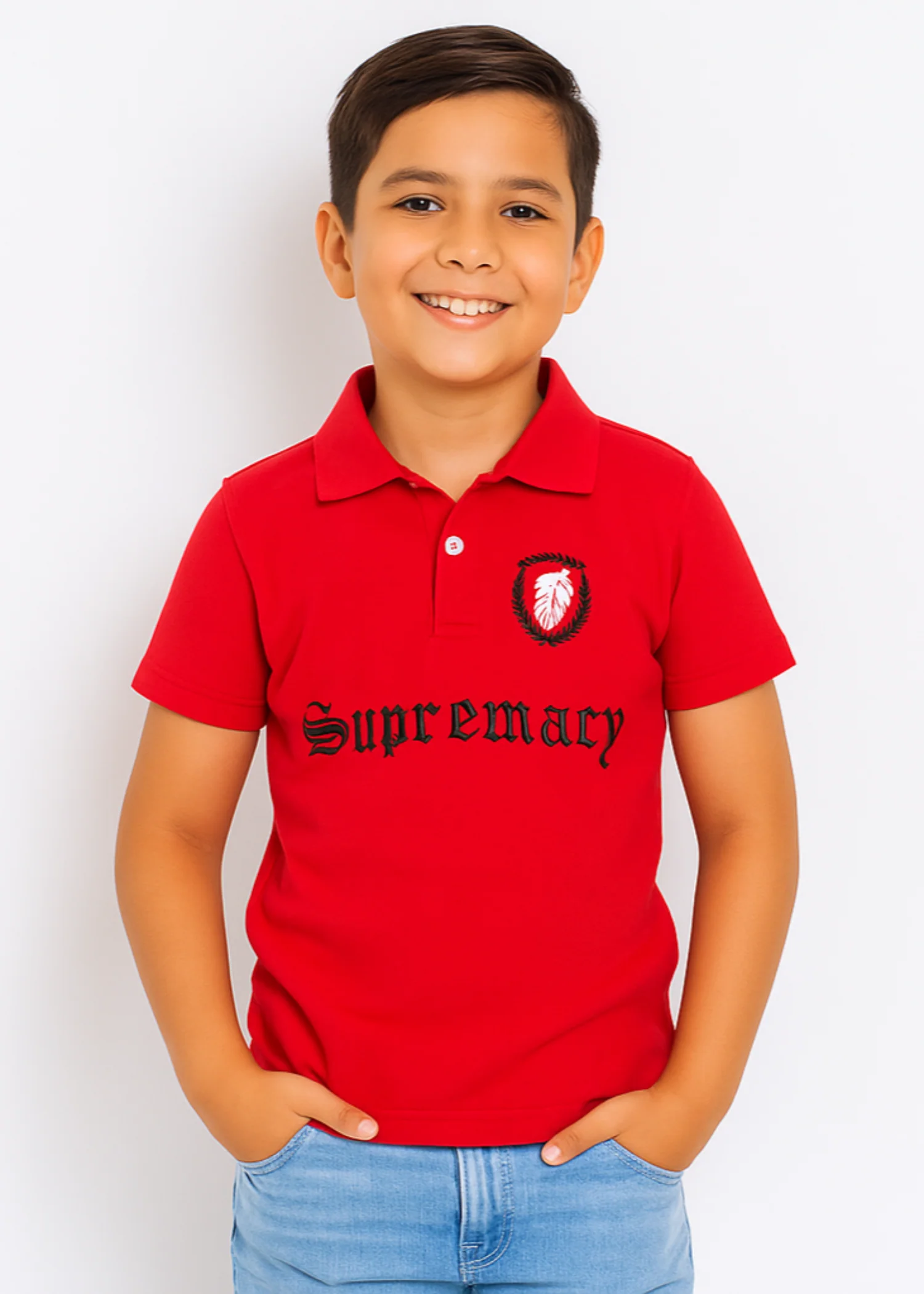 cotton pique Polo Shirt in Red