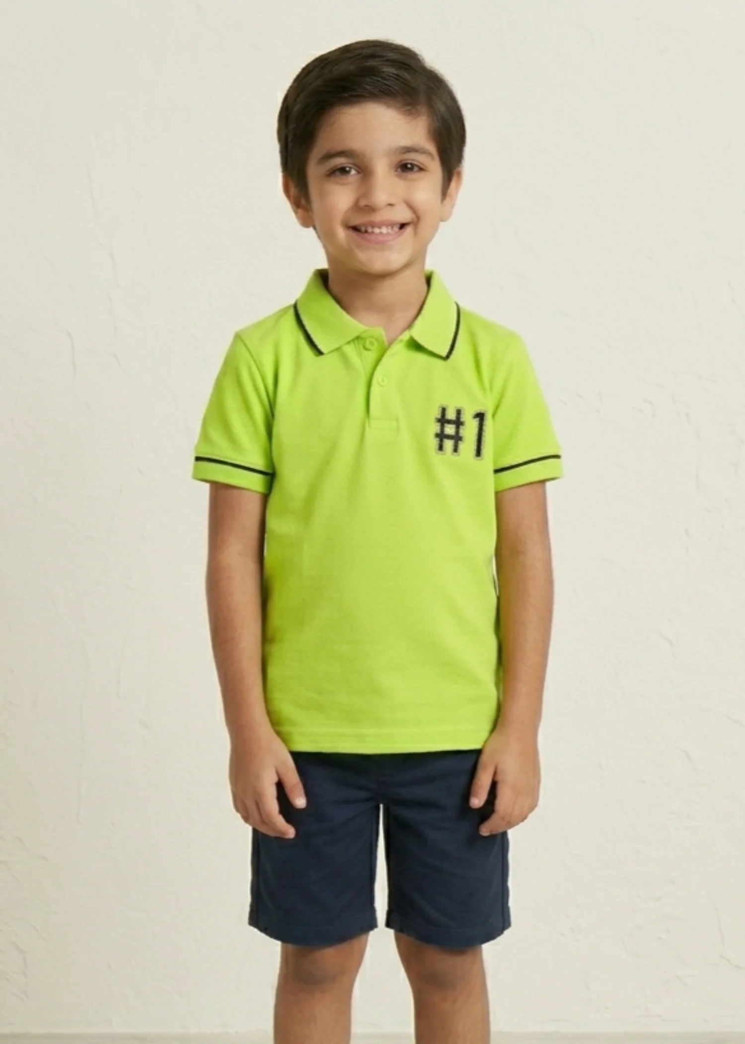 cotton pique Polo Shirt in Apple green