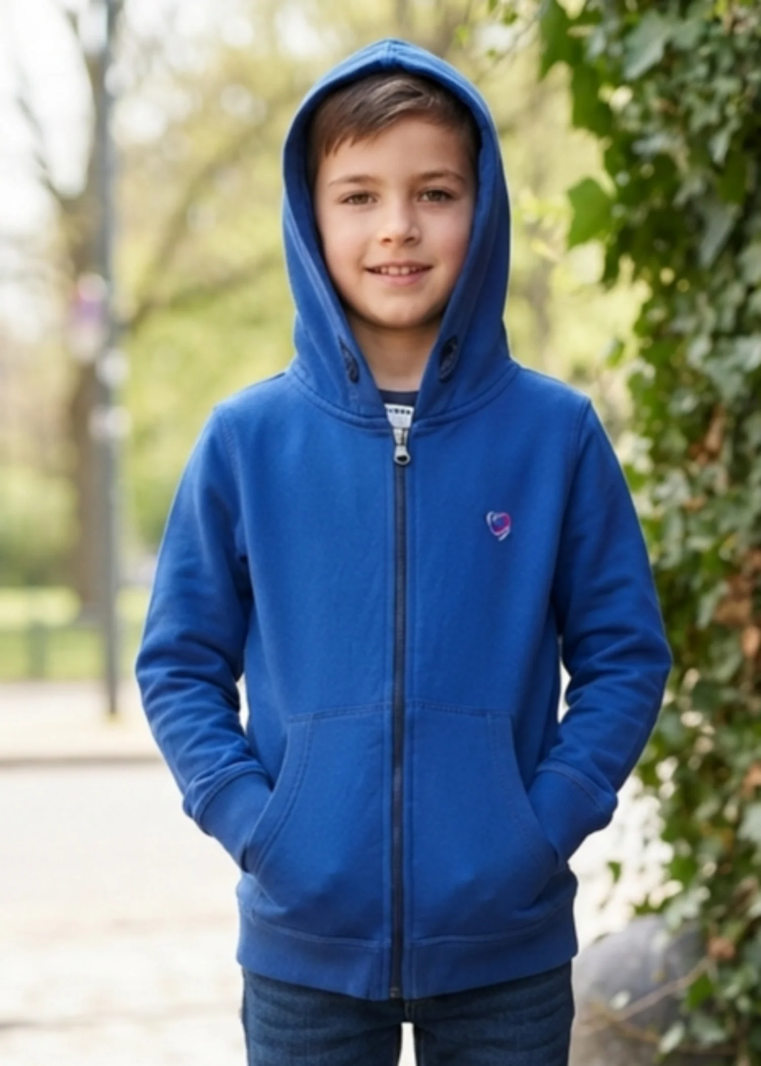 fleece Hoodie in Royal blue