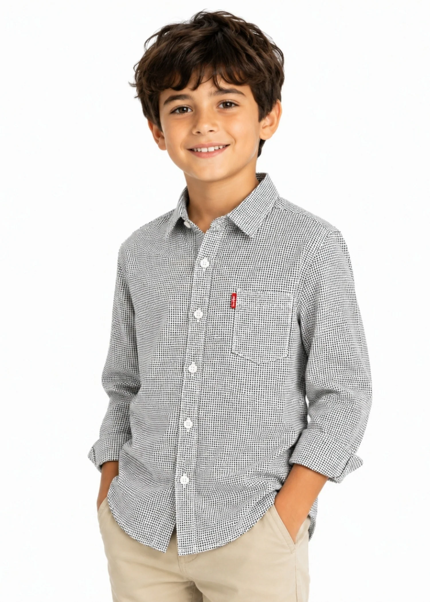 cotton dobby Casual Shirt in Frost
