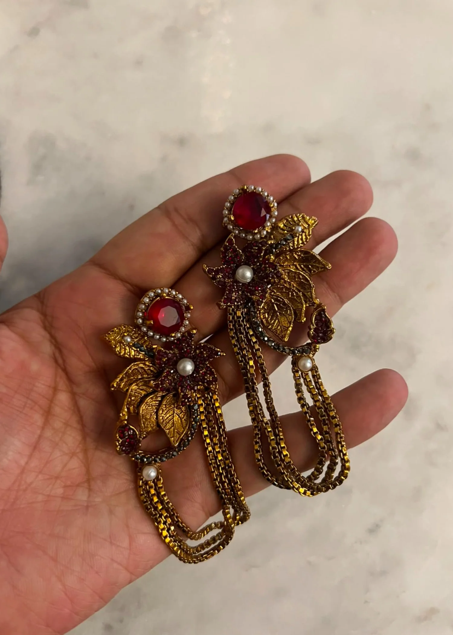 Earrings in Red Color by - Trendy Women Earrings RMN6240