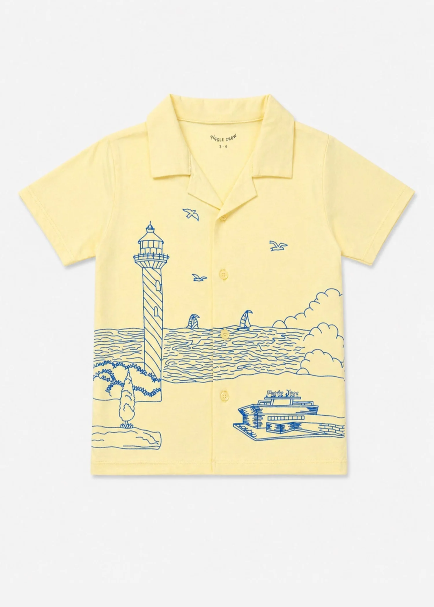 single jersey knit Casual Shirt in Yellow
