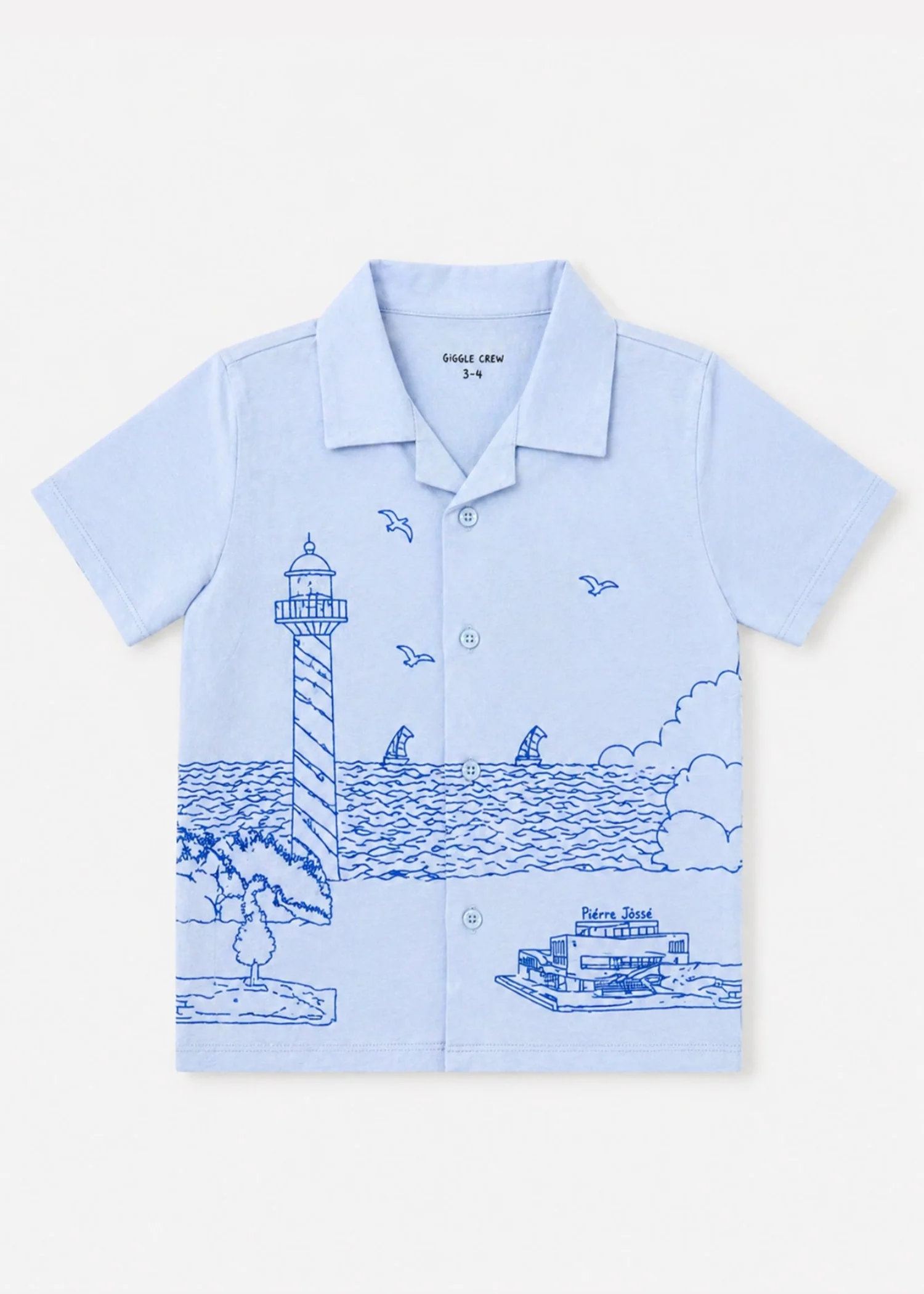 single jersey knit Casual Shirt in Powder blue